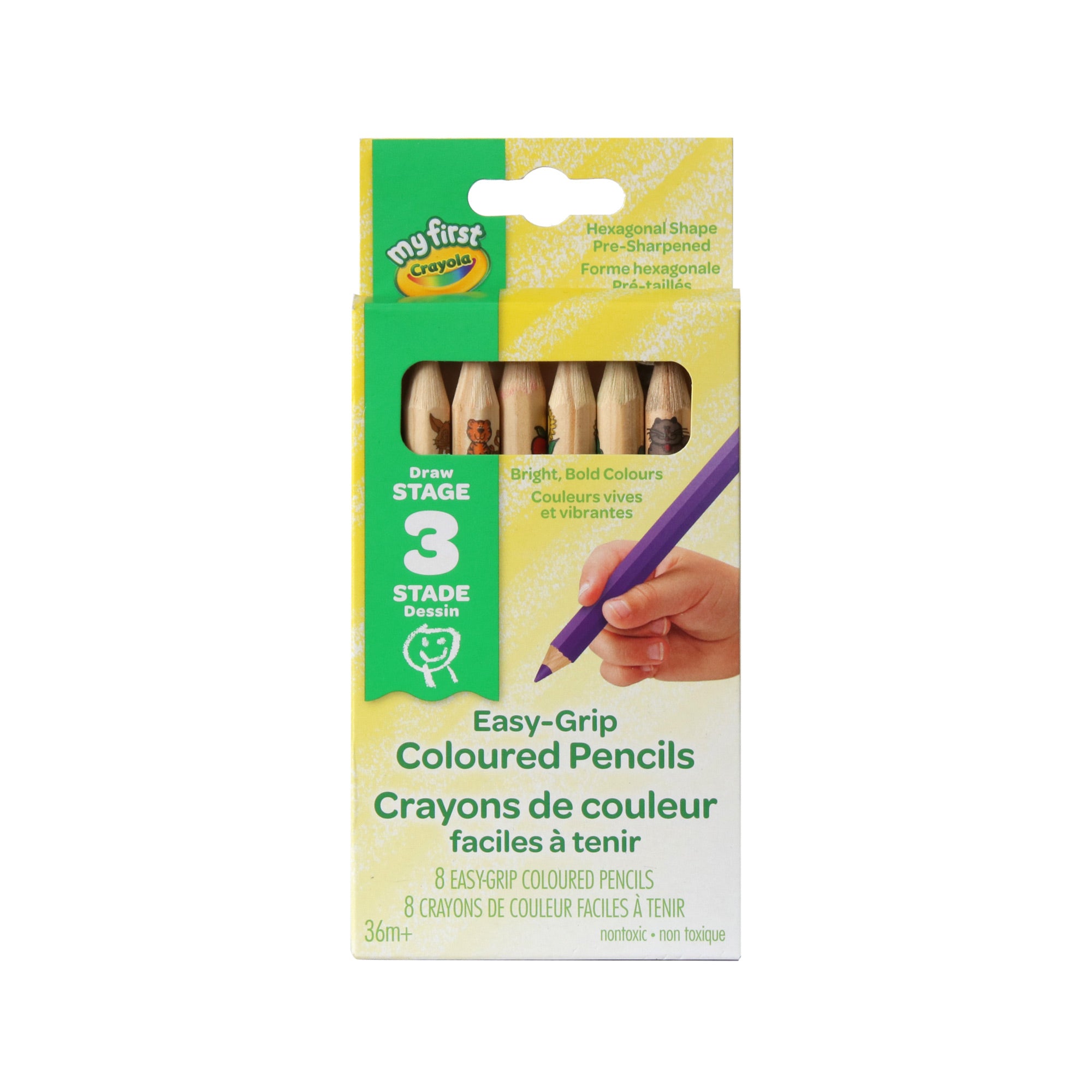 My First Easy Grip Colored Pencils - 8 Pack Set for Kids | Non-Toxic Art Supplies for Toddlers & Preschoolers | Perfect for Drawing, Coloring Books & Early Childhood Education