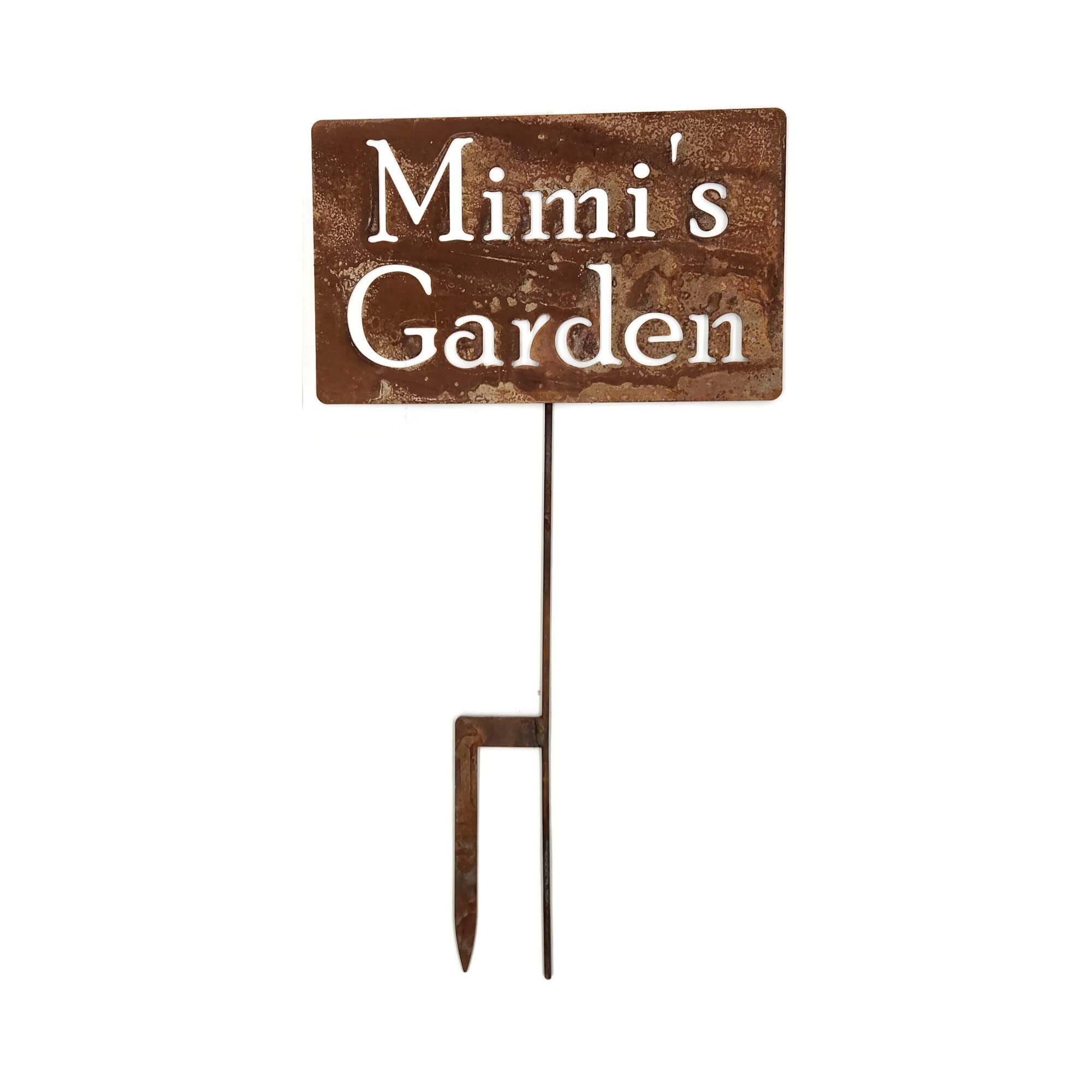 Personalized Family Name Metal Garden Stake - 20 to 33 Inches Tall (Mimi's Garden, Large 28