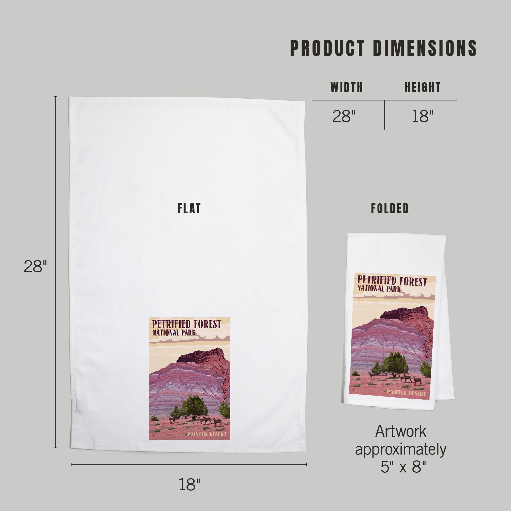 Petrified Forest National Park Arizona Painted Desert 100% Cotton Tea Towel - Decorative Hand Towel for Kitchen, Bathroom & Home Decor - Perfect for Gifts, Housewarming & Rustic Farmhouse Style