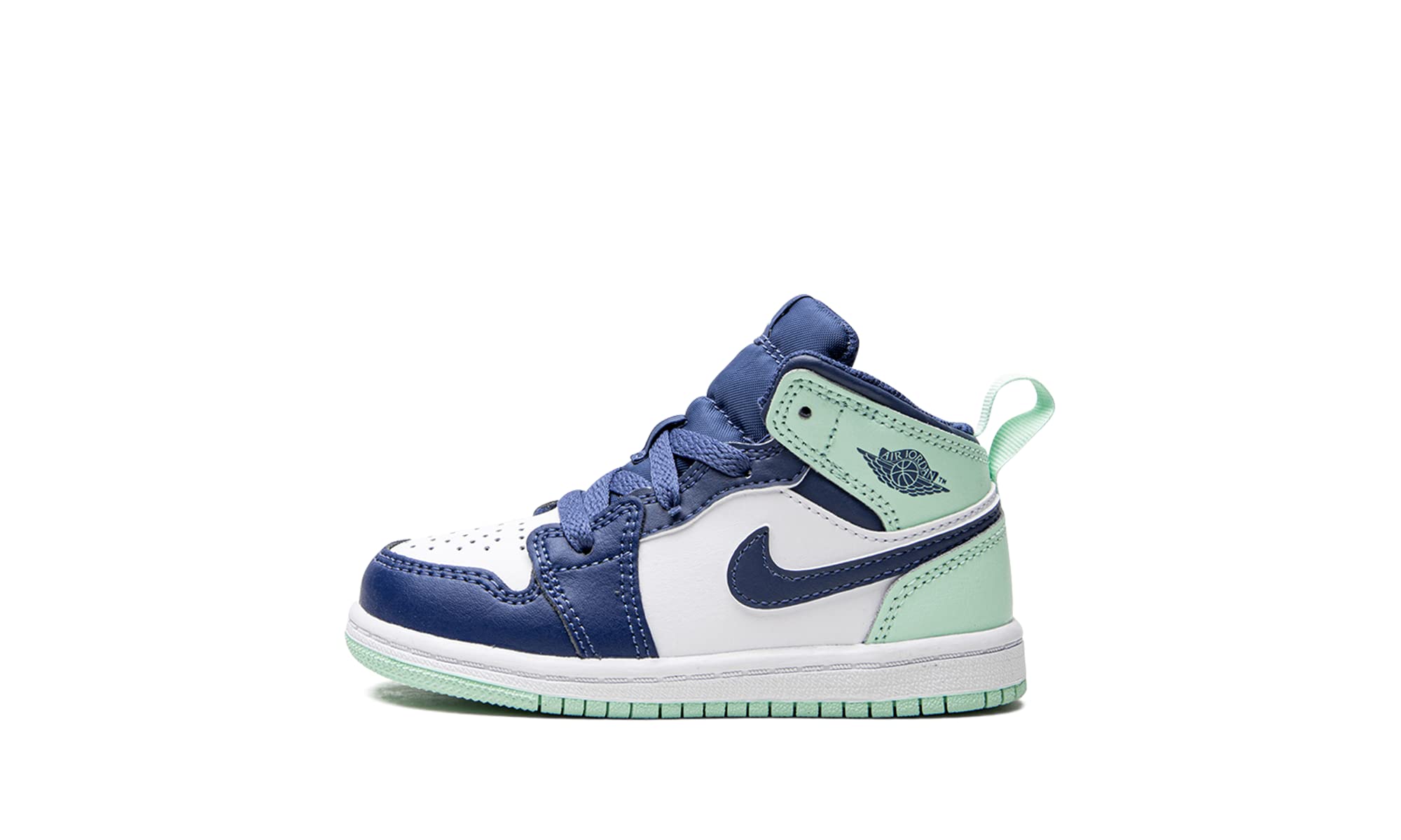 Nike Jordan 1 Mid Sneakers for Toddlers - Blue Mint/Mystic Navy/Mint Foam-White (640735-413) | Comfortable Kids Basketball Shoes for Playground & Daily Wear