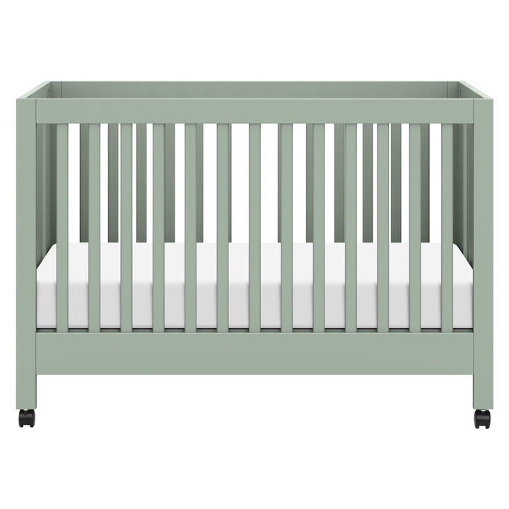 Babyletto Maki Full Size Portable Folding Crib with Toddler Bed Conversion Kit - Lightweight Travel Crib for Newborns & Infants - Perfect for Home, Nursery, Travel & Grandparents' House
