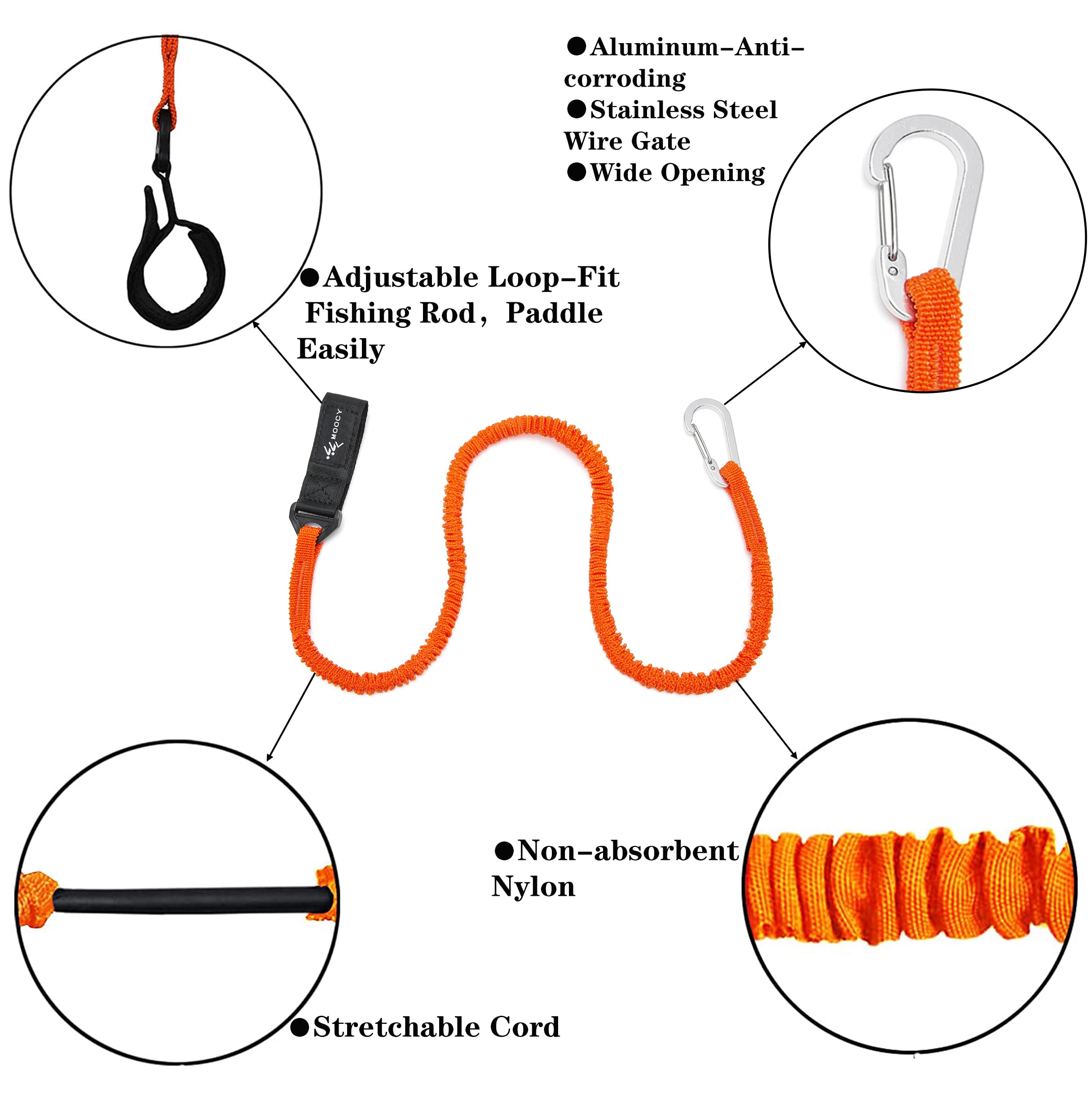 **Stretchable Coiled Kayak Paddle Leash & Rod Lanyard - Durable Kayak Fishing Accessories for Paddles, Fishing Rods (Perfect for Kayaking, Canoeing & Water Sports)**