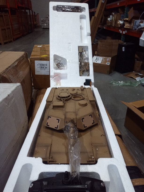 Henglong 1:16 Scale 2.4GHz RTR RC Tank - US Abrams M1A2 with 360° Rotating Turret, Barrel Recoil & Metal Tracks - Ready to Run Remote Control Military Vehicle for Adults & Kids - Battle Simulation & Outdoor Play