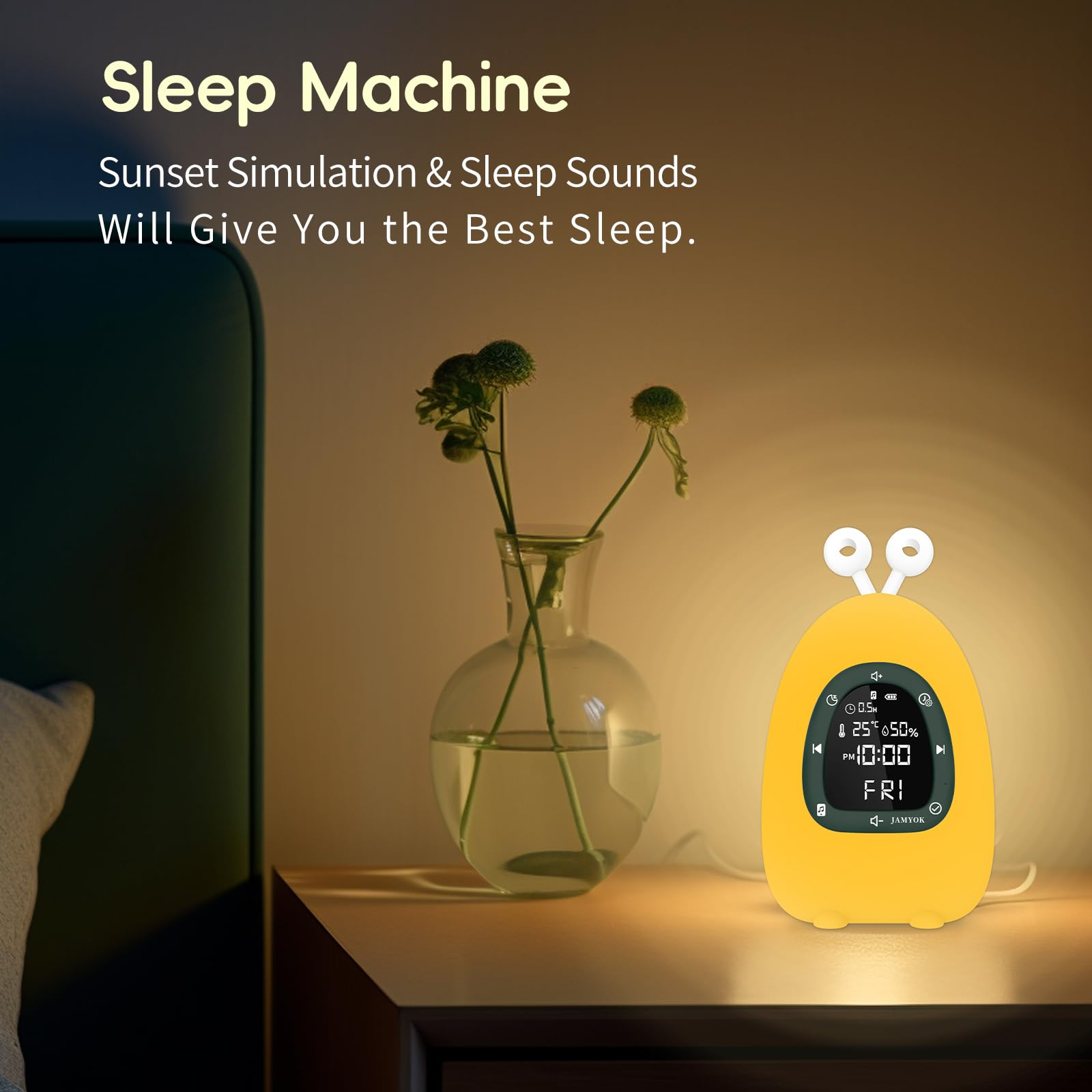 Sunrise Alarm Clock with Wake Up Light & White Noise Machine - 20 Soothing Sounds, 10 Night Lights, Bluetooth Speaker & App Control - Dimmable Digital Clock for Kids, Adults & Heavy Sleepers - Perfect for Bedrooms, Nurseries & Home Offices