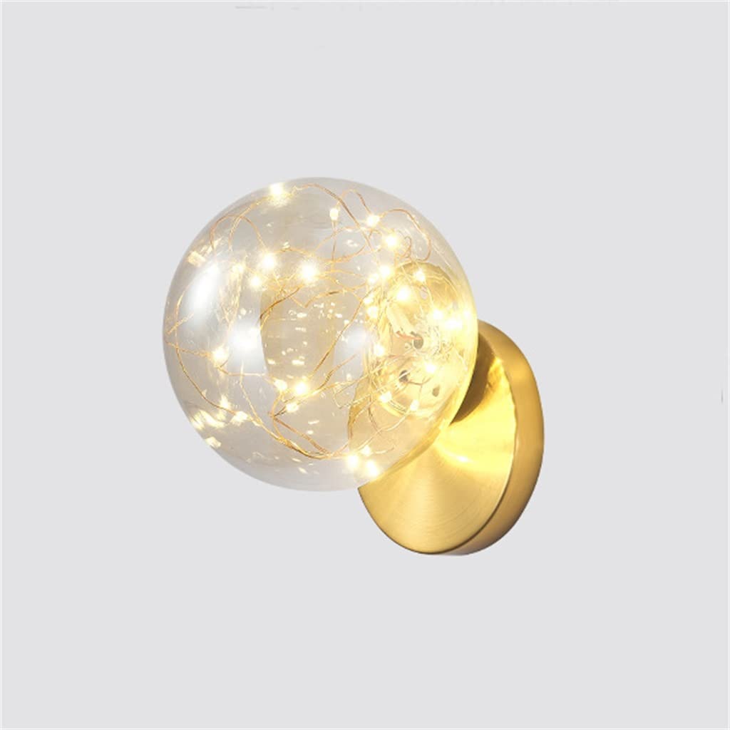 Modern Minimalist Moon Bedside Lamp with Globe Glass Ball Shade - Full Star Night Light for Bedroom, Nursery, or Living Room - Wall Lamp for Home Decor & Aisle Lighting (Color: A3)