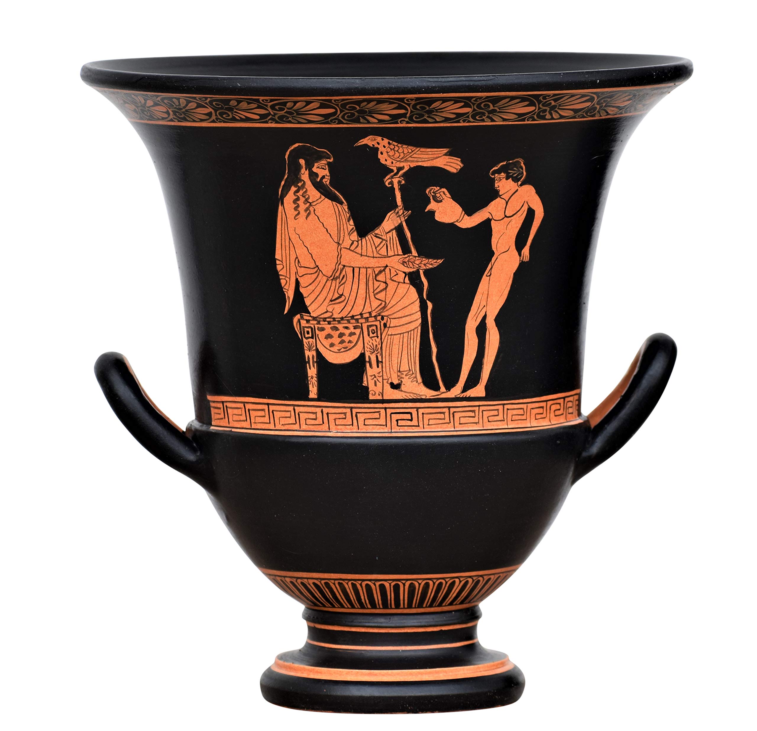 Ancient Greek Pottery Vase - God Zeus & Ganymedes Mythology Art, Handmade Ceramic Vase for Home Decor, Wedding Gift & Greek Mythology Collection