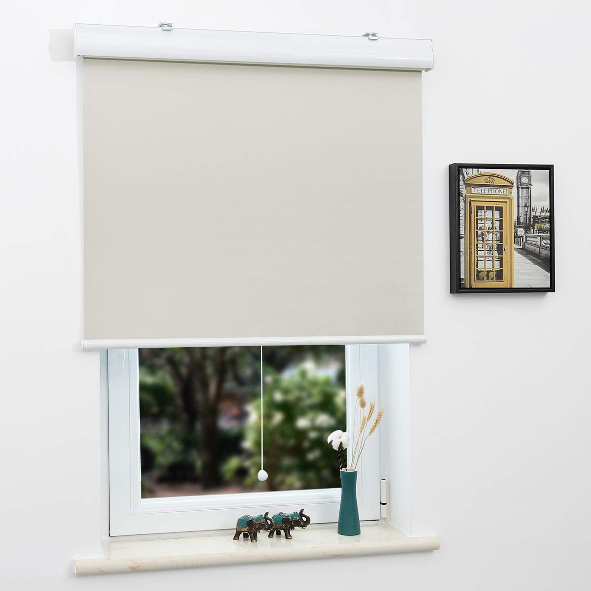 Blackout Window Shades Cordless Roller Shades for Home & Office - Sunfree Upgrade Version Beige 33