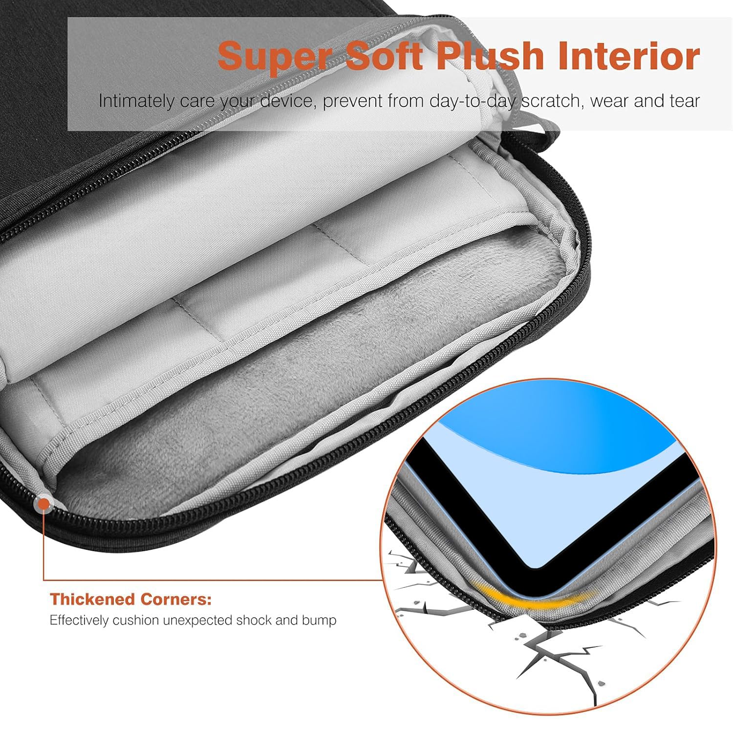 Dadanism 9-11 Inch Tablet Sleeve Case with Adjustable Shoulder Strap - Compatible with iPad 10th Gen 10.9