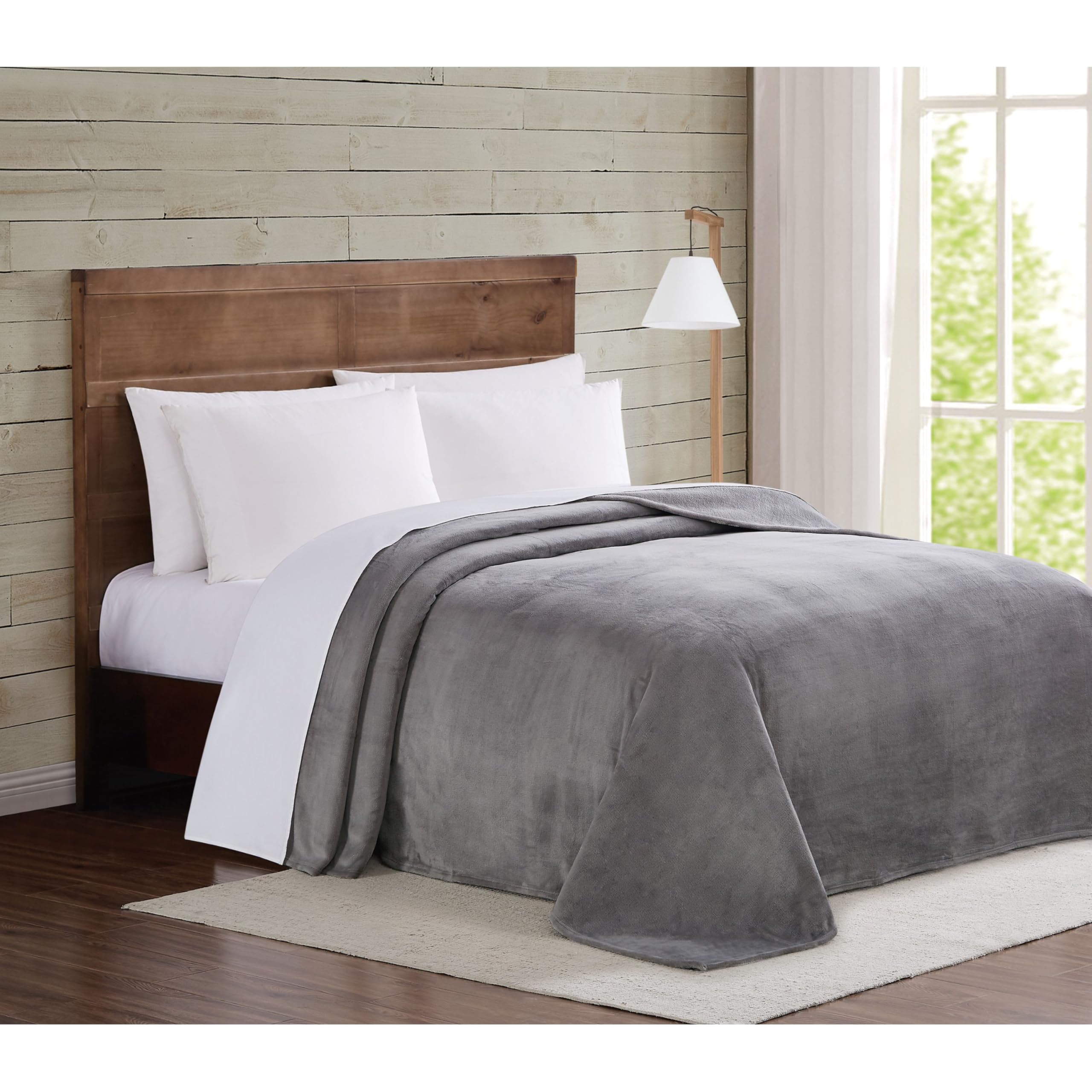 TRULY SOFT Velvet Plush King Size Blanket in Grey - Ultra Cozy & Luxurious Bedding for Winter, Perfect for Couples, Sofa, and Home Decor
