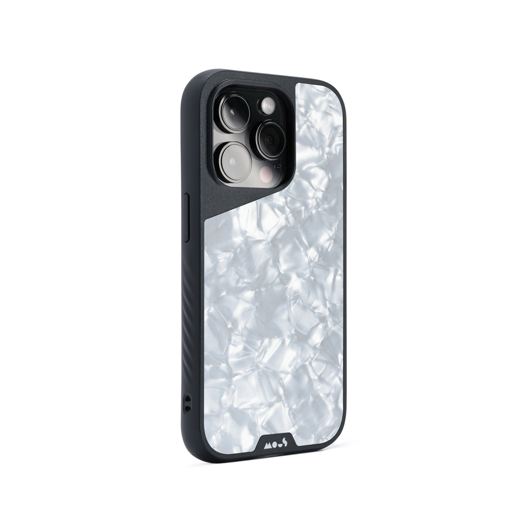 MagSafe Compatible Silver Pearl iPhone Case - Slim Protective Cover for iPhone 13/14 Pro Max with Magnetic Alignment | Perfect for Work, Travel & Everyday Use