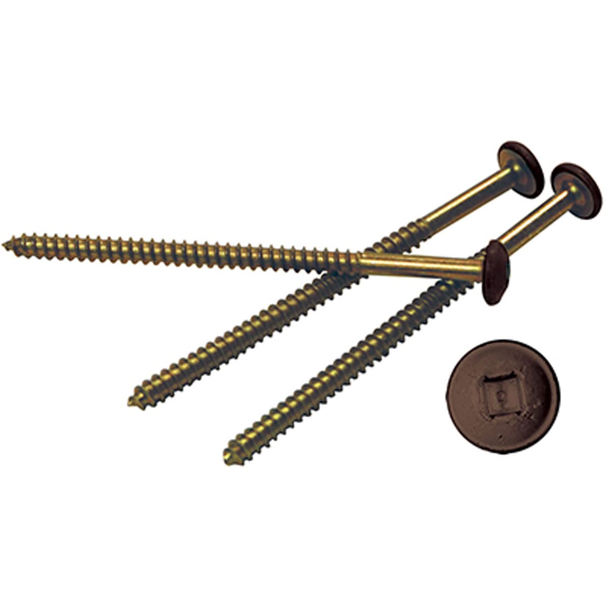 Ekena Millwork LVPS0006FB 3-Inch Lifetime Vinyl Painted Screws - Federal Brown - Rust-Resistant Construction Screws for Outdoor Furniture, Decking & Fence Projects