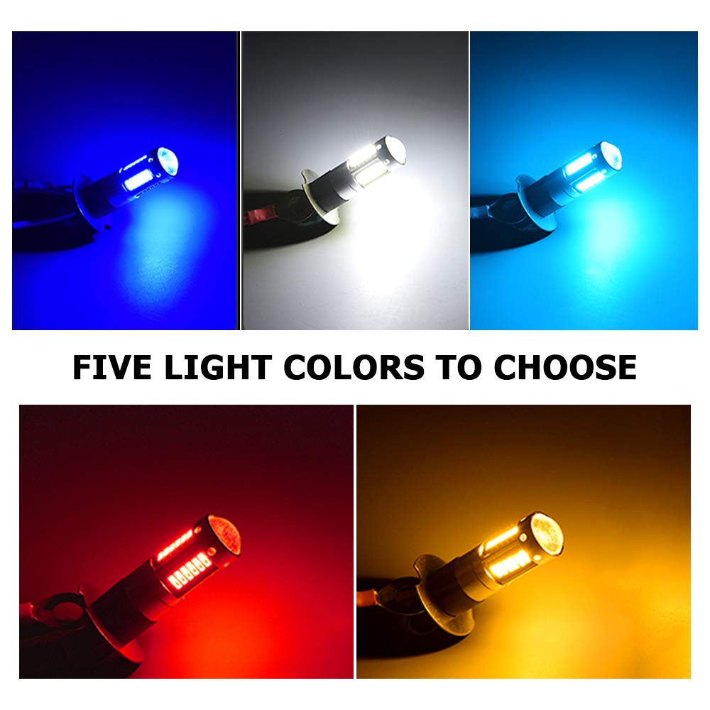 Super Bright Blue H3 LED Fog Light Bulbs - High Power 30-4014SMD, 12V DC Replacement for Cars & Trucks (2-Pack) - Perfect for Off-Roading, Night Driving & Foggy Conditions