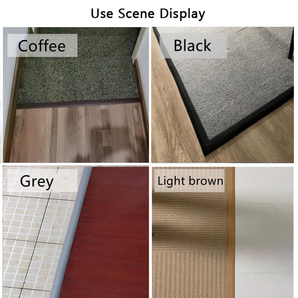 78 Inch Self-Adhesive Carpet Edge Trim Strip - 6.5FT PVC Threshold Transition Molding for Floor Mats (3mm Height, Grey) | Perfect for Home, Office & Car Flooring Protection