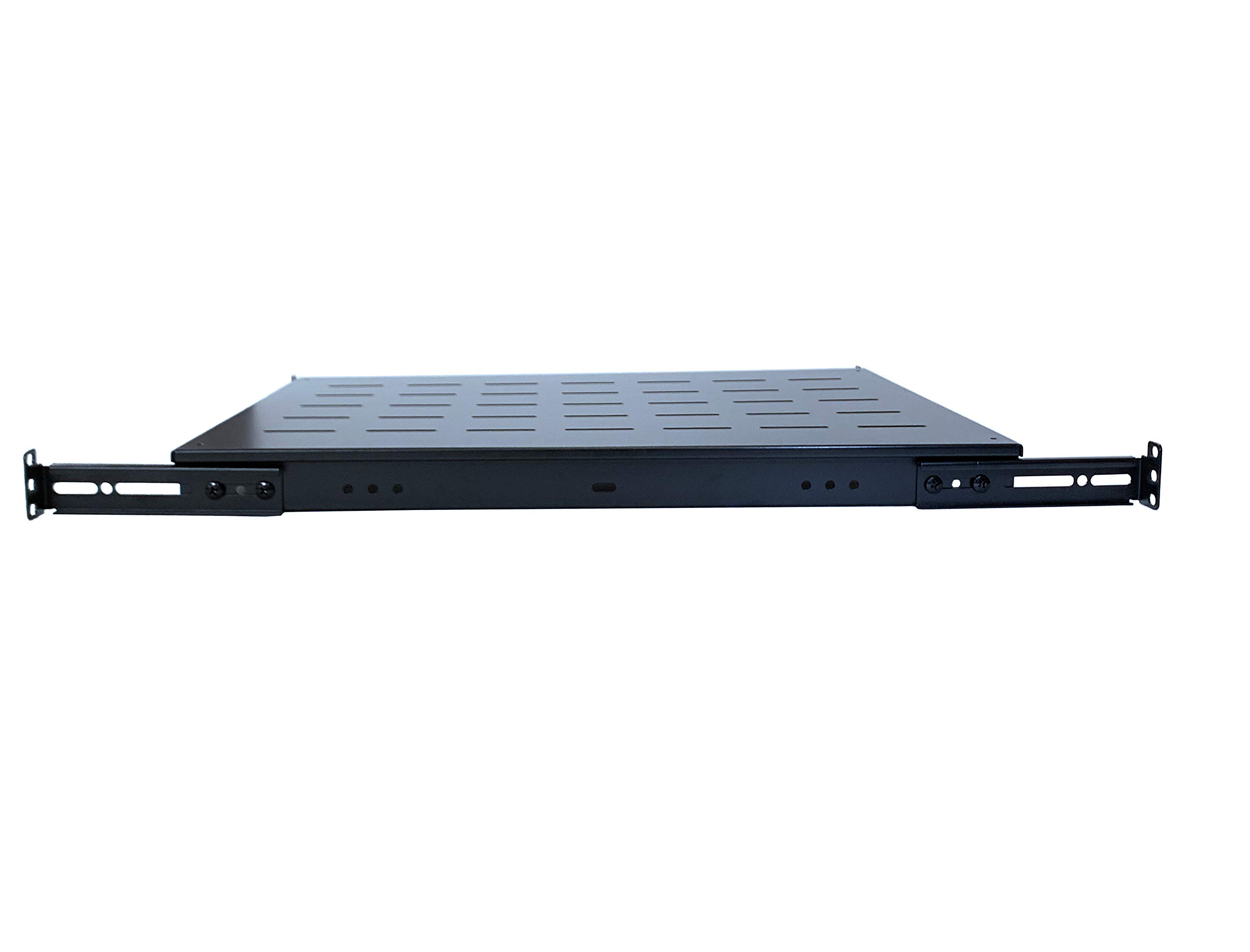 1U Adjustable Depth 19-Inch 4-Post Server Rack Shelf for Network Equipment (21.5-28 Inch) - Perfect for Data Centers, Server Rooms & IT Rack Mounting Solutions