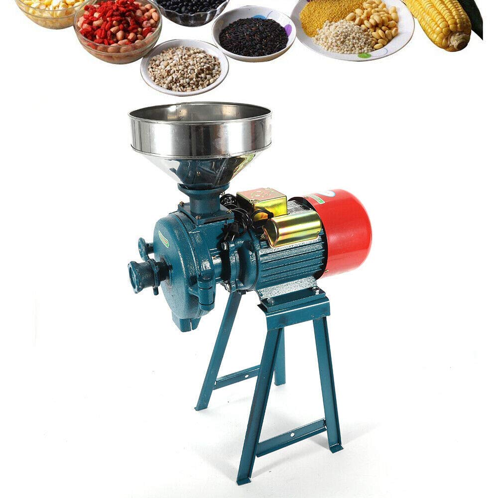 110V 1500W Commercial Electric Grain Mill - Heavy Duty Spice Grinder for Wheat, Corn, Coffee, Rice, Soybean & Herbs - Dry Powder Machine for Home Kitchen & Bakery Use - Perfect for Making Flour, Animal Feed & Medicinal Powders