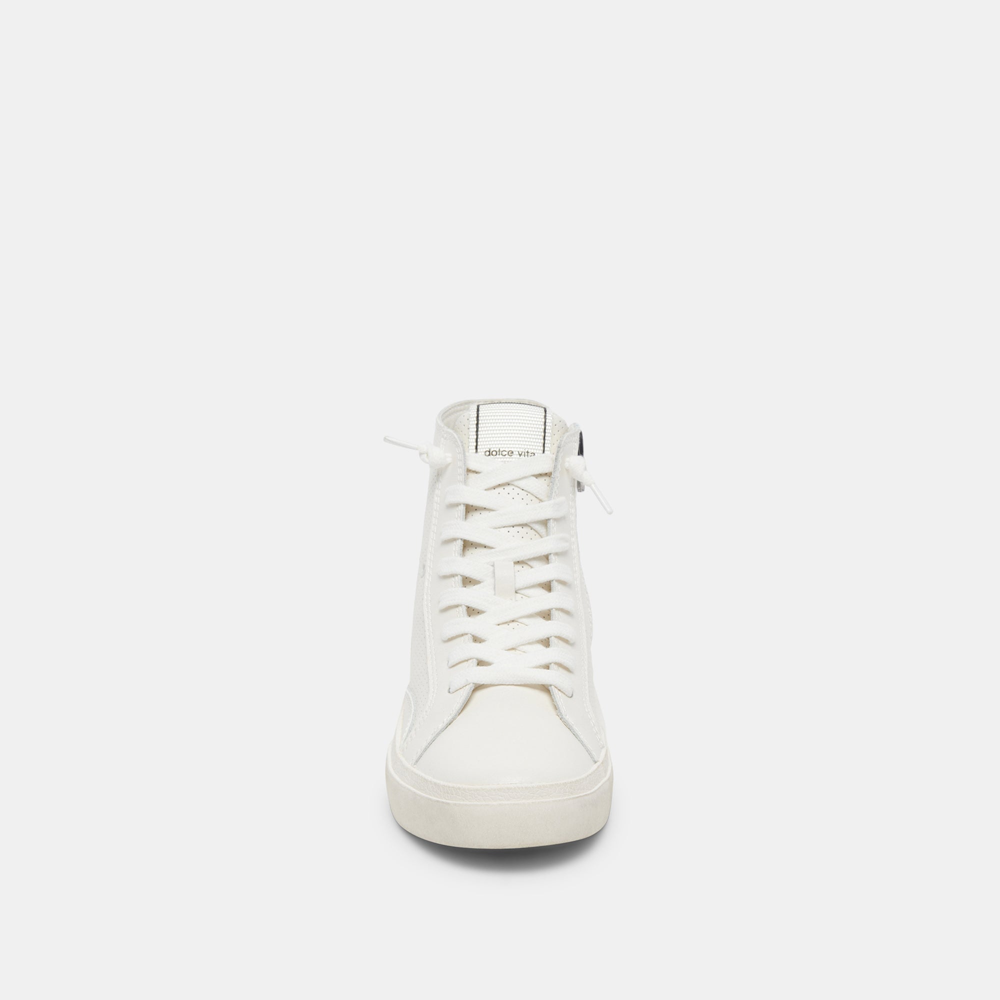 ZOHARA Women's White Perforated Leather Sneakers - Breathable Comfortable Casual Shoes for Walking, Running & Everyday Wear