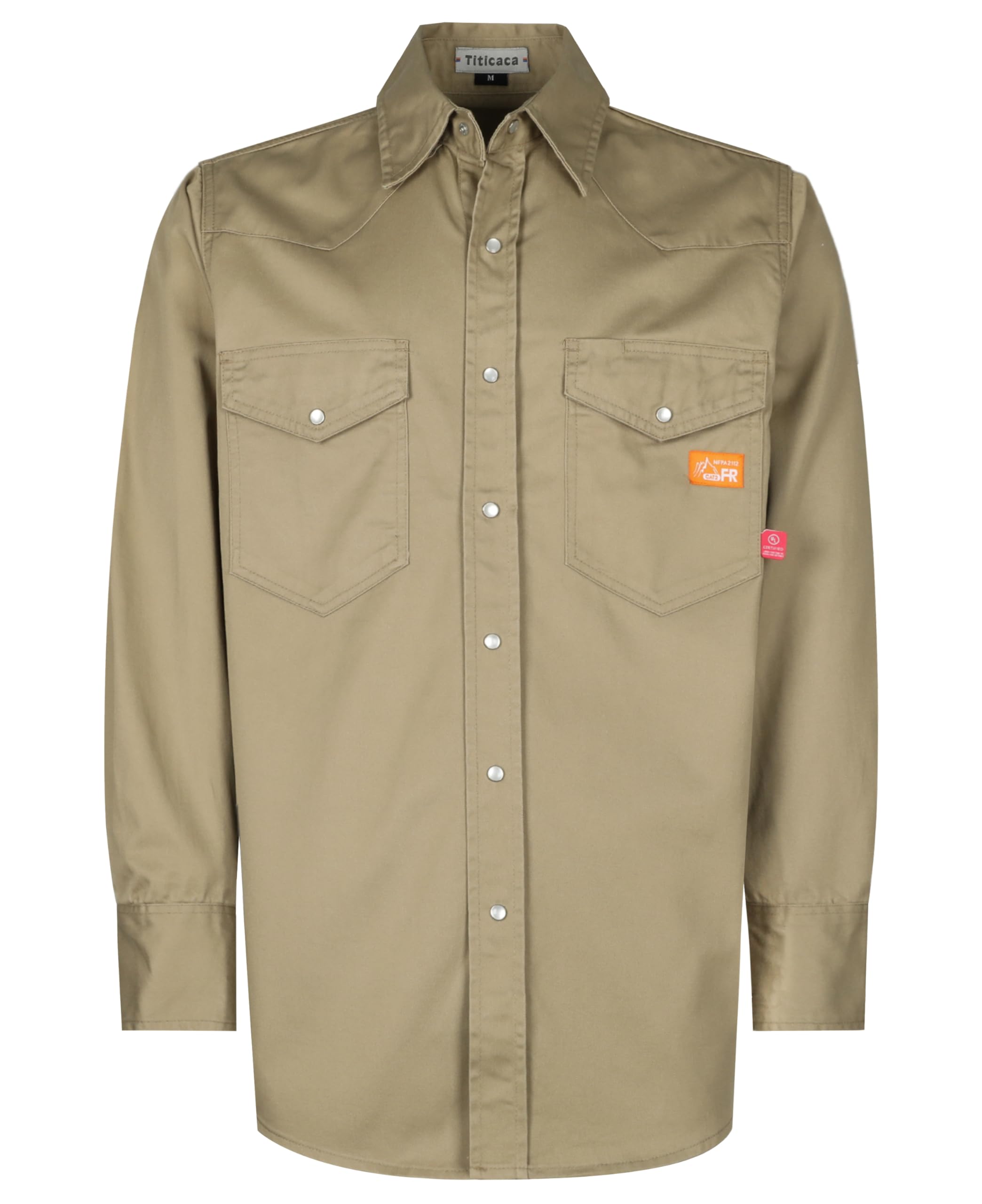 Flame Resistant Work Shirt for Men - 7.5oz Cotton FR Shirt for Welding & Industrial Safety | Durable Titicaca FR Shirt for Construction, Oilfield & Hazardous Work Environments