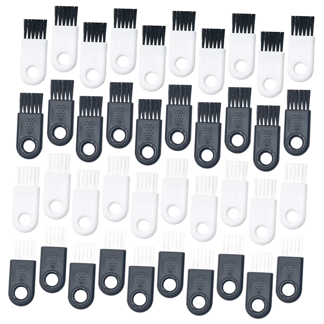 CANIGHT 40Pcs Electric Shaver Cleaning Brush Set - White & Black Handle Razor Brush for Hair Clippers & Electric Shavers | Professional Grooming Accessories for Men's Facial Hair & Beard Trimmer Maintenance | Perfect for Home, Salon & Barber Shop Use
