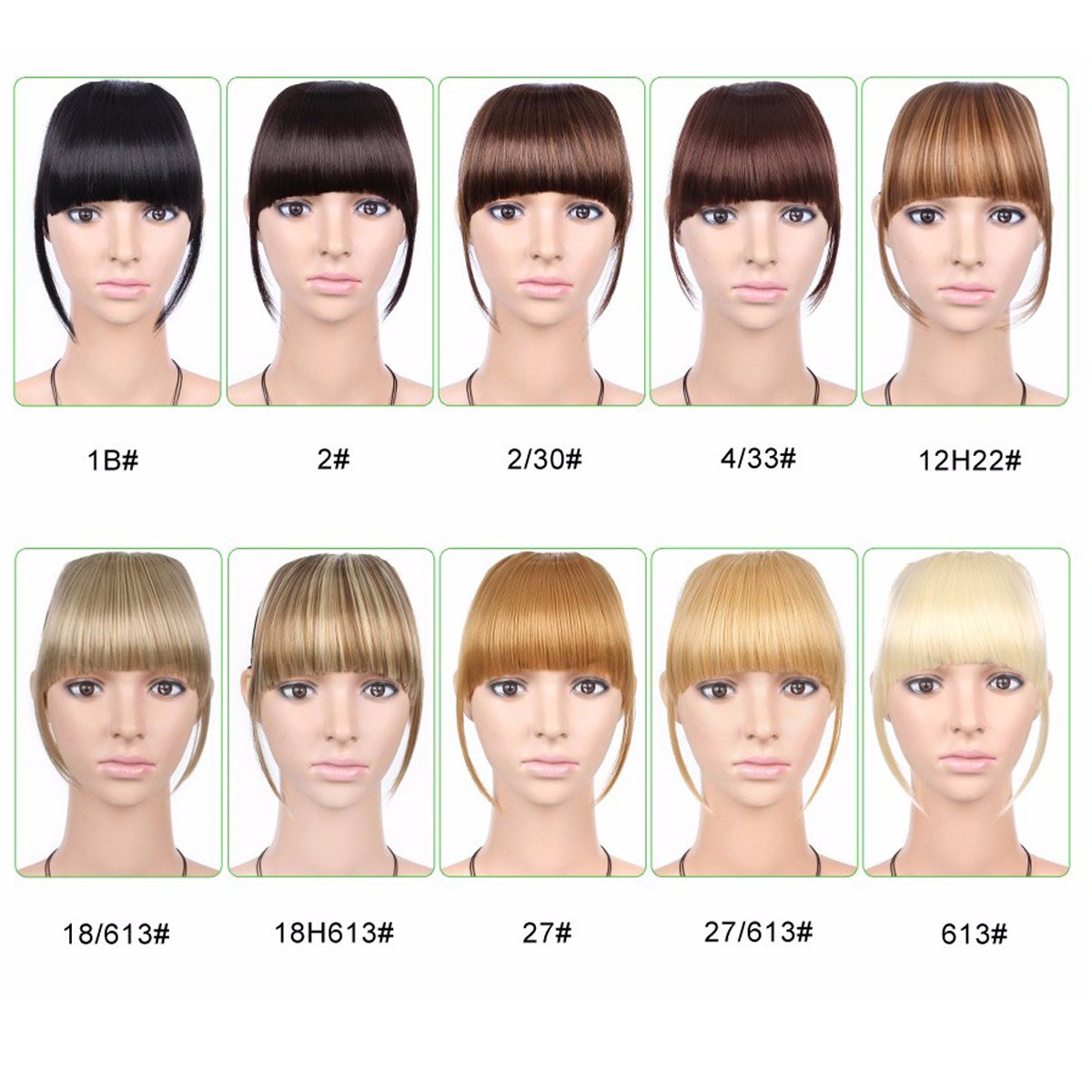 LEEONS Clip on Bangs Black Fringe Hair Extensions - 6