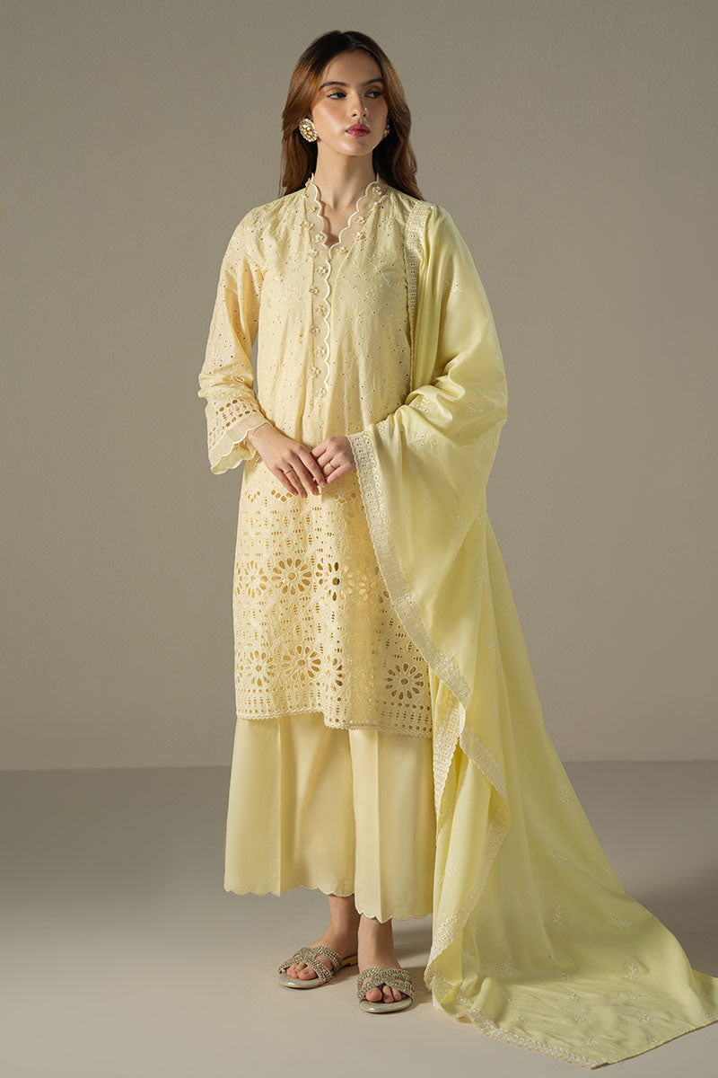 LEMON ZEST 3-Piece Chikankari Suit Set | Traditional Indian Embroidery Outfit | Perfect for Weddings, Festivals & Special Occasions