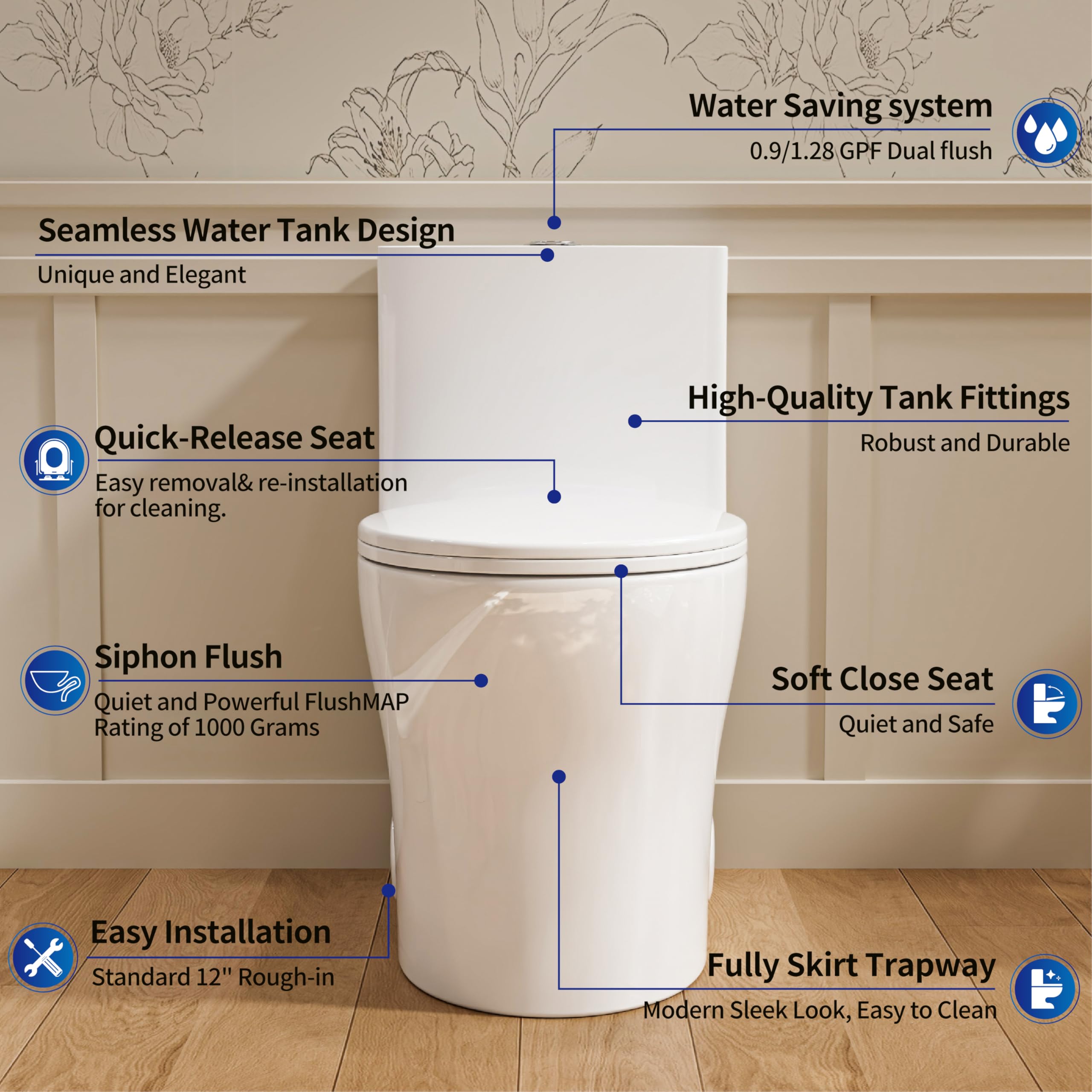Casta Diva Compact One Piece Toilet for Small Bathrooms - 12