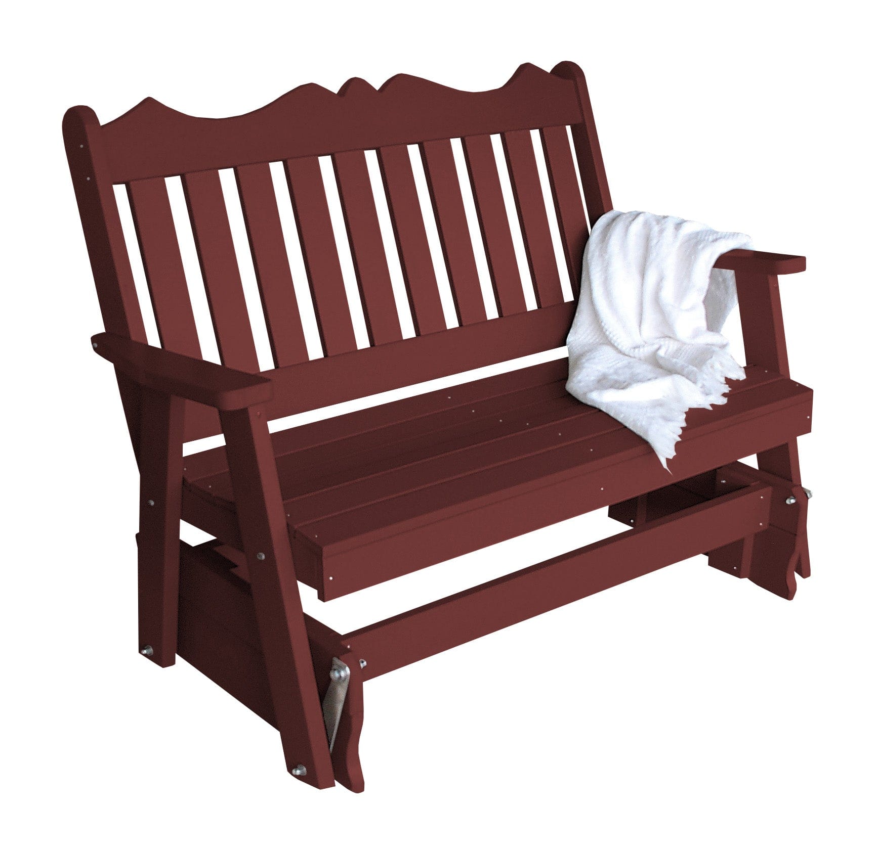 Keystone Amish Co. York Recycled Plastic Porch Glider - Outdoor Patio Swing for Garden, Deck & Backyard Relaxation