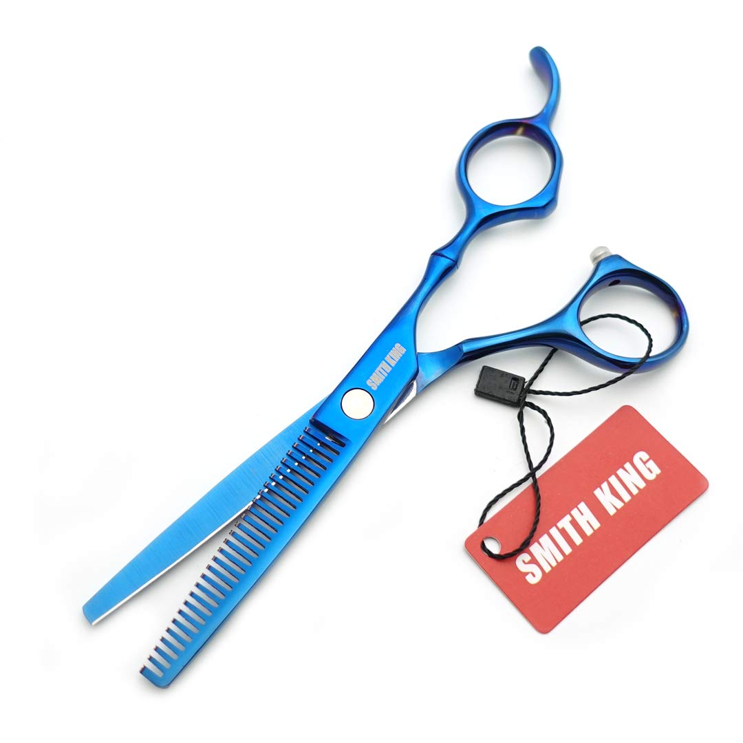 6.0 Inch Professional Hair Cutting Scissors Set - Barber Shears, Thinning Scissors with Razor Edge & Styling Comb - Salon Quality Hairdressing Tools (Blue) | Perfect for Home Haircuts, Styling & Professional Salon Use