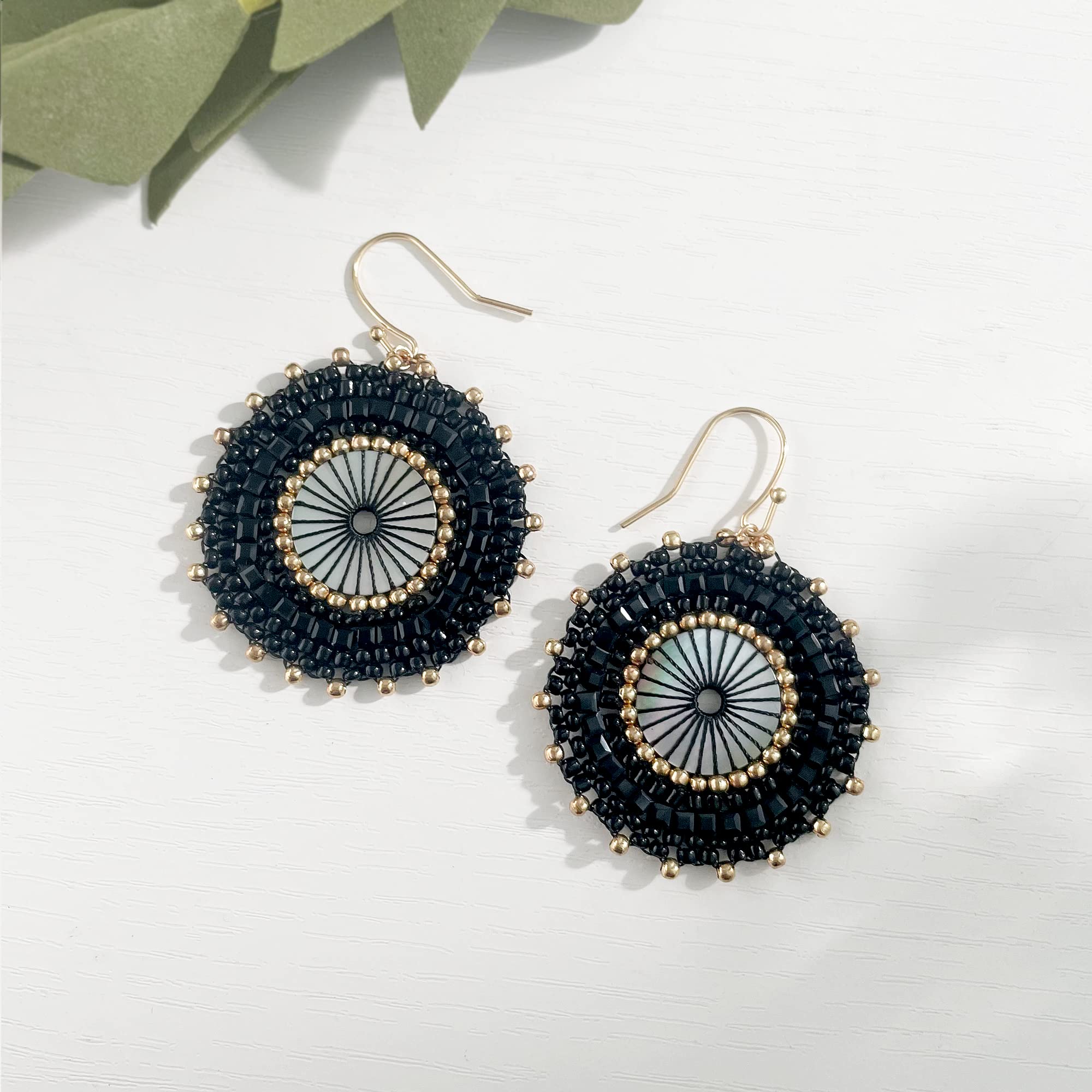 Handmade Bohemian Colorful Bead Hoop Earrings for Women - Lightweight Dangle Earrings for Summer, Beach, Parties & Boho Fashion