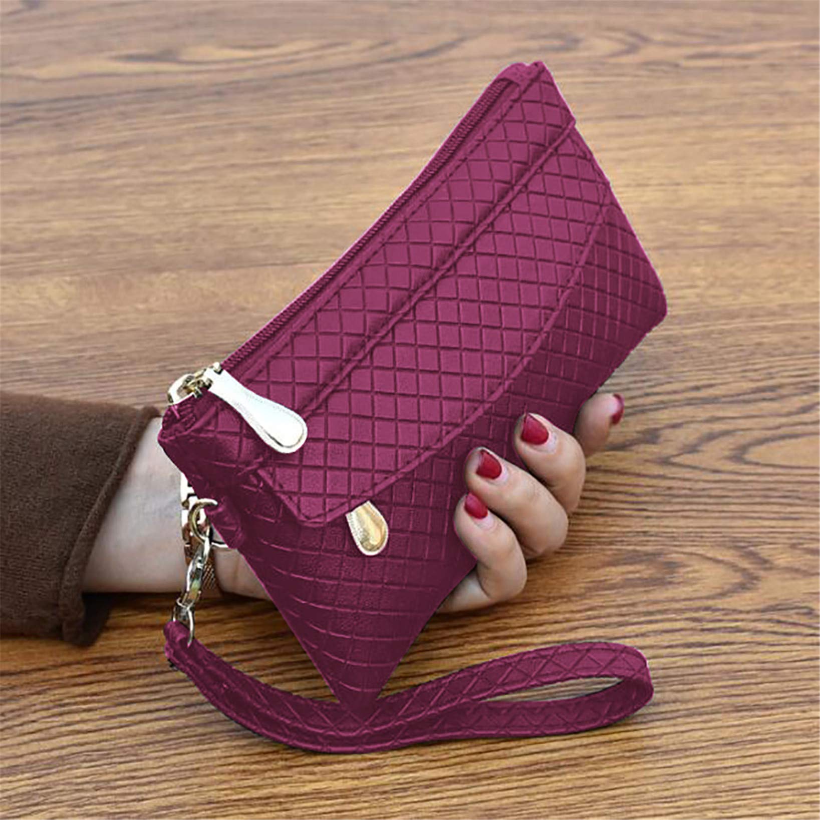 Genuine Leather Women's Clutch Coin Purse with Zip Around Closure - Travel Wallet for Phone, Cards & Cash | Perfect for Everyday Use, Shopping & Travel Accessories