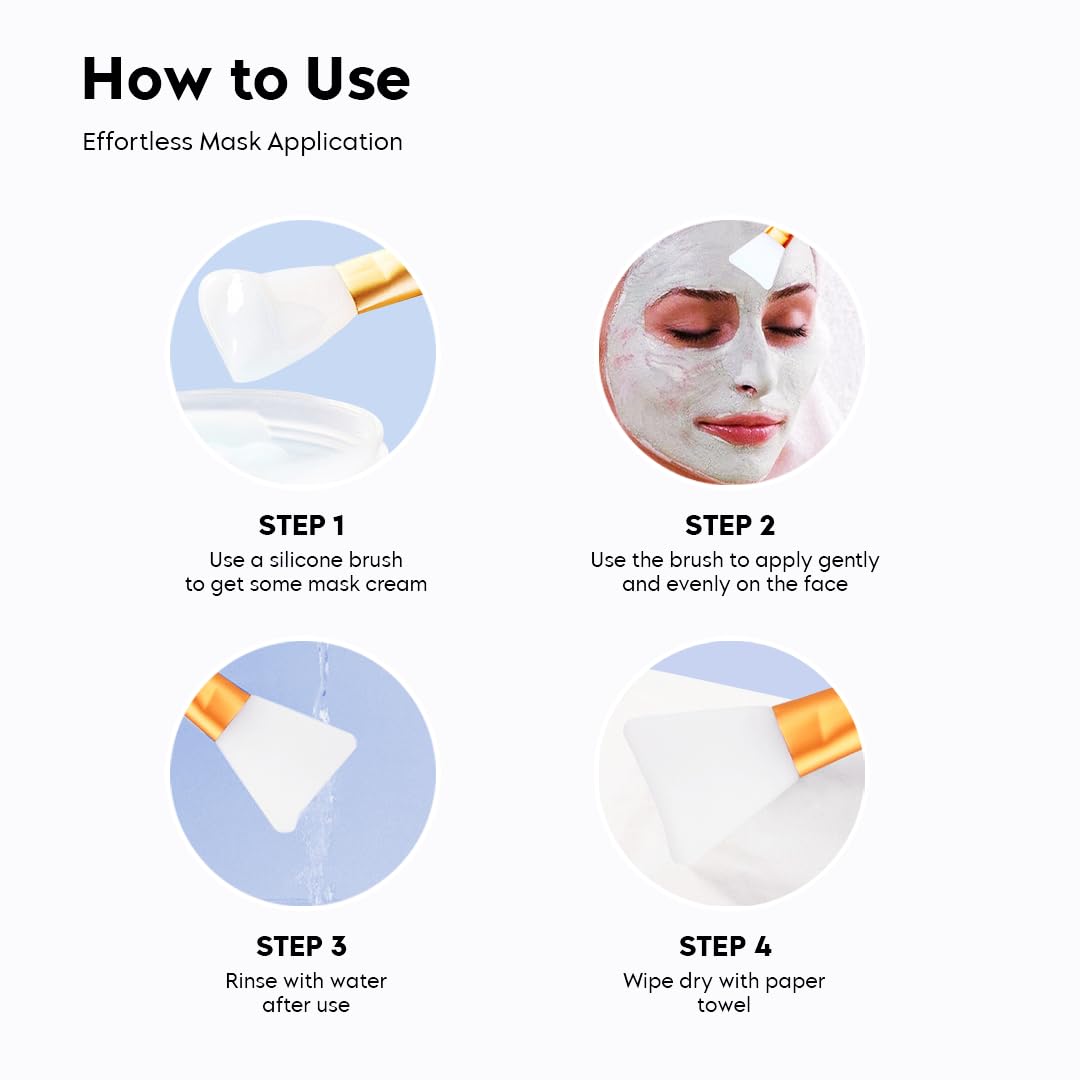 Gleva Soft Silicone Facial Mud Applicator Brush - 3 Pack Clay Mask Tools for Deep Cleansing, Exfoliating & Moisturizing | Perfect for Spa, Skincare Routine & At-Home Facial Treatments (Women & Girls)