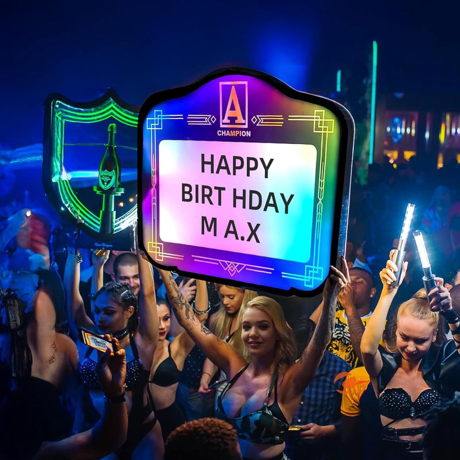 Night Club Bottle Presenter & Bottle Service Sign - Cinema Light Box LED Letters/Numbers for Home Decor, Weddings, Birthday Parties | Perfect for VIP Tables, Events, and Bar Displays
