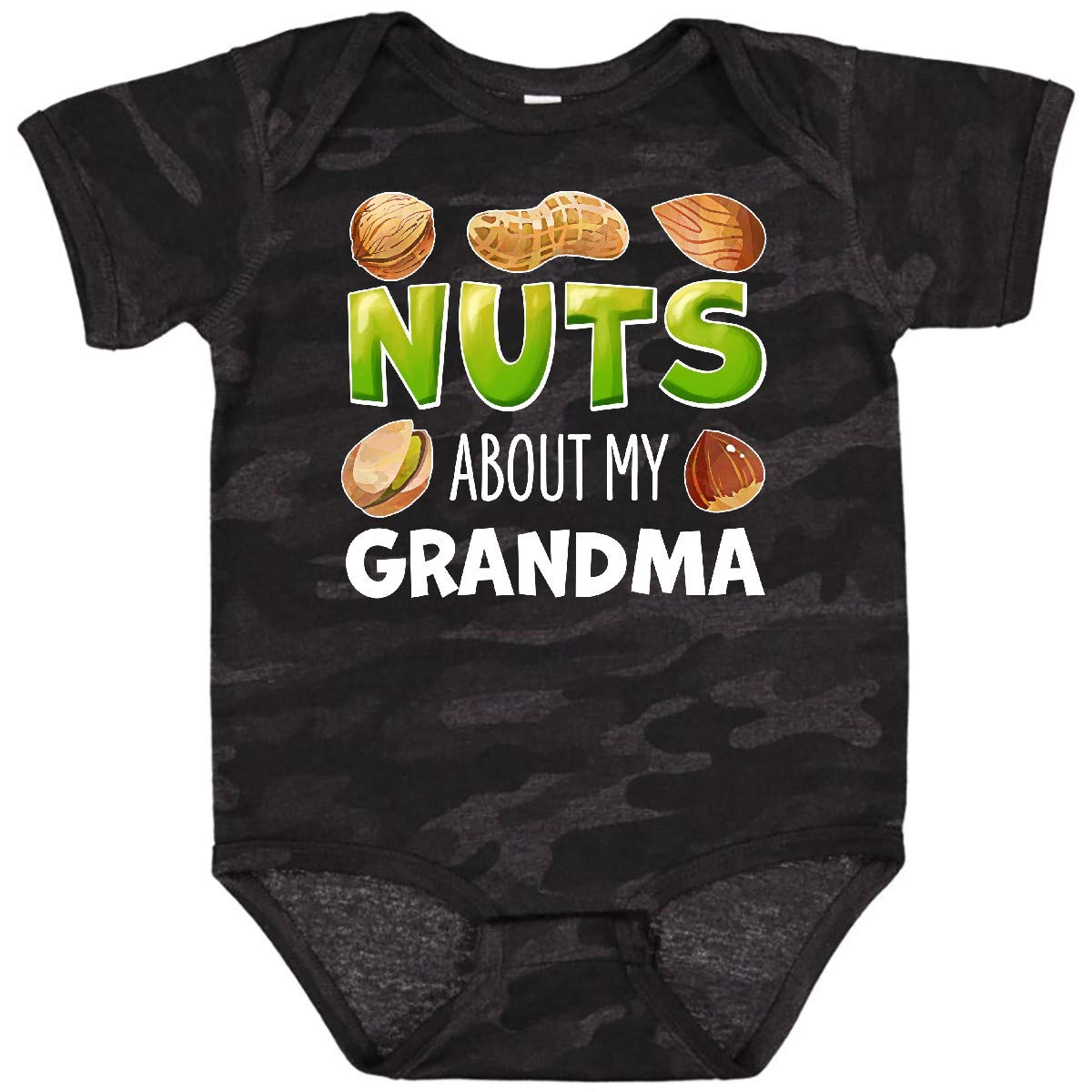 Buy Inktastic 'Nuts About My Grandma' Peanut, Almond, Pistachio Baby Bodysuit - Cute Grandparent Gift for Newborns & Infants | Perfect for Family Photos, Holidays & Special Occasions