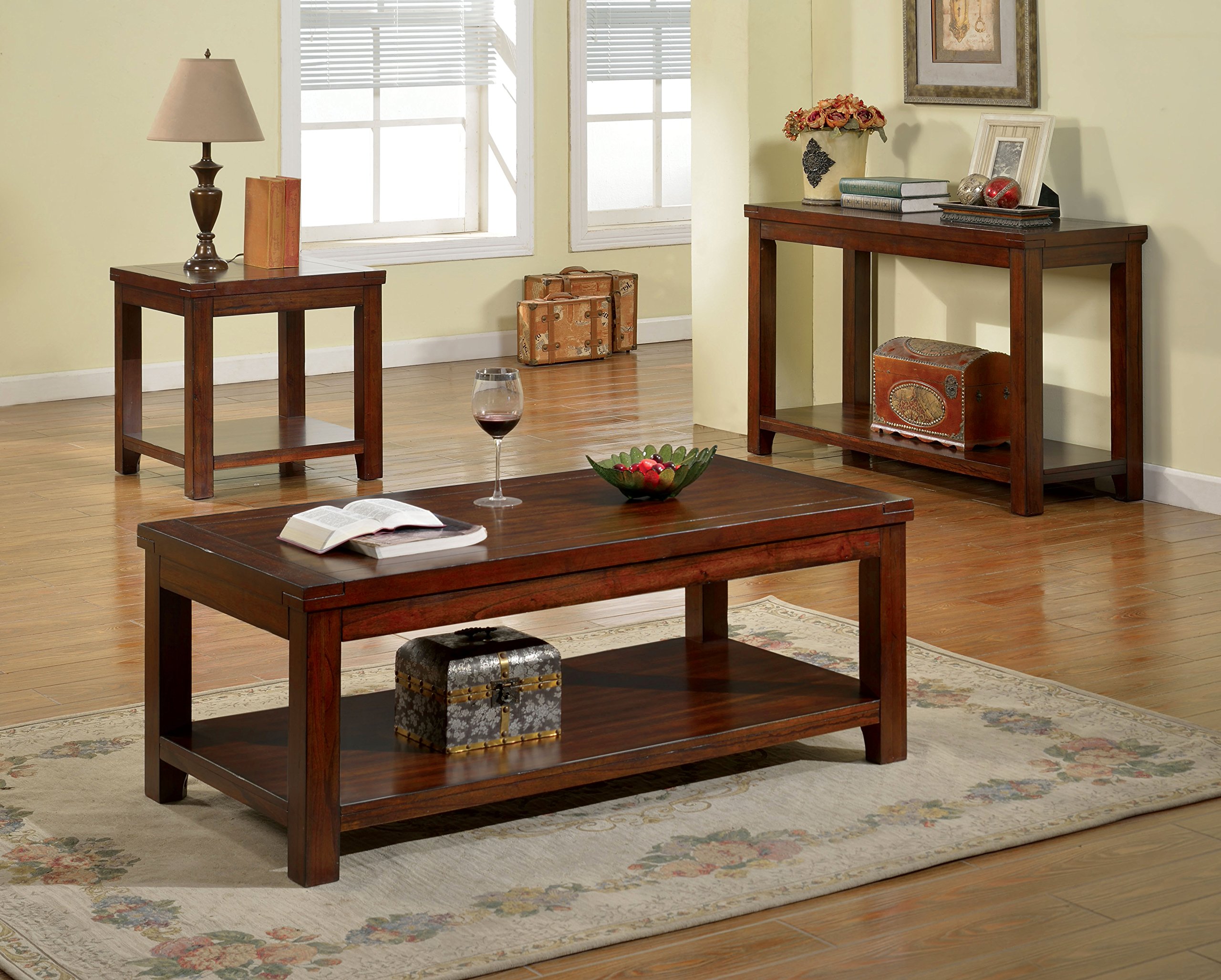 Furniture of America Torrence Transitional Sofa Table - Dark Cherry Finish - Perfect for Living Room, Entryway & Home Decor