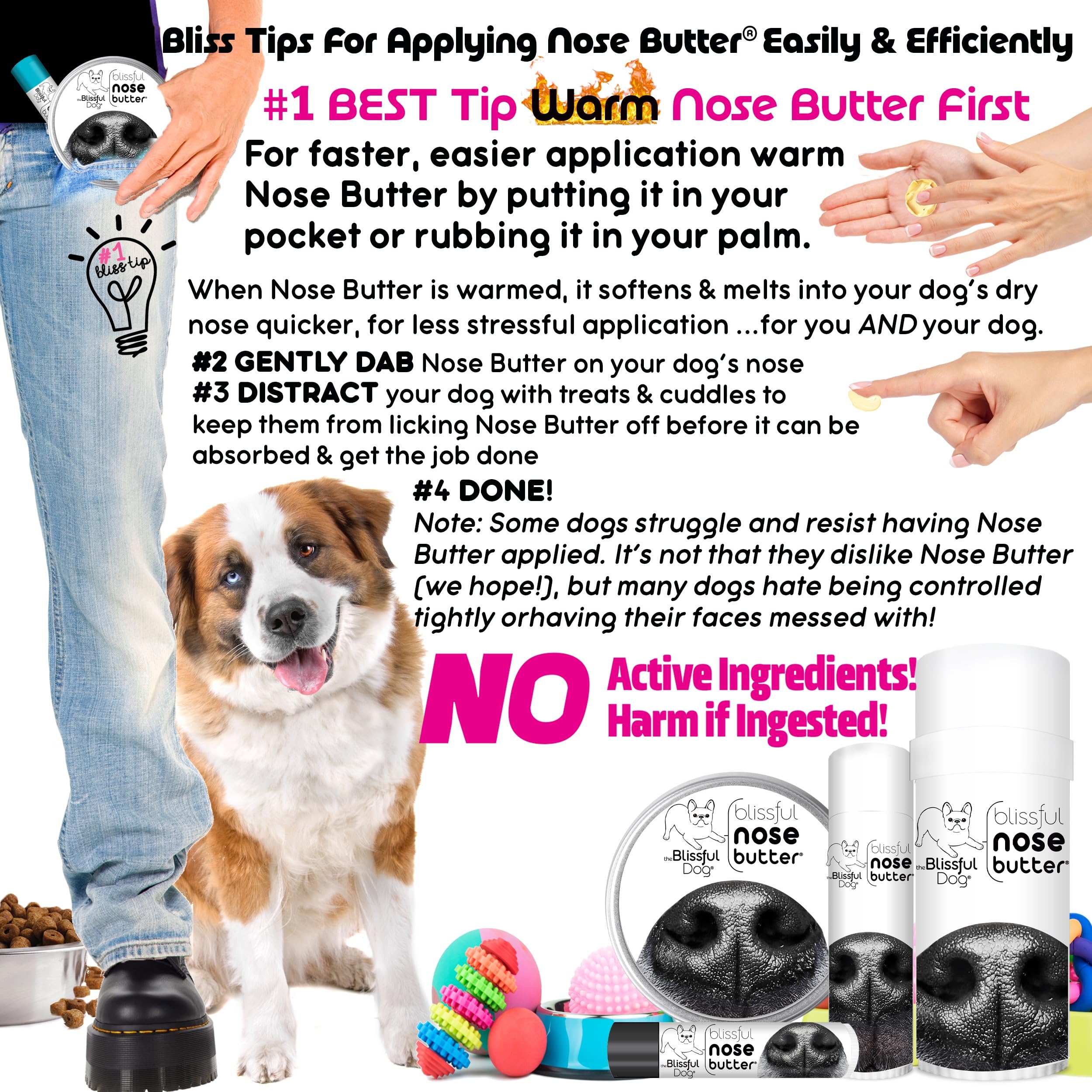 The Blissful Dog Unscented Nose Butter for Dry & Cracked Dog Noses – All-Natural Paw Balm for Healing & Moisturizing | Perfect for Outdoor Adventures & Winter Care