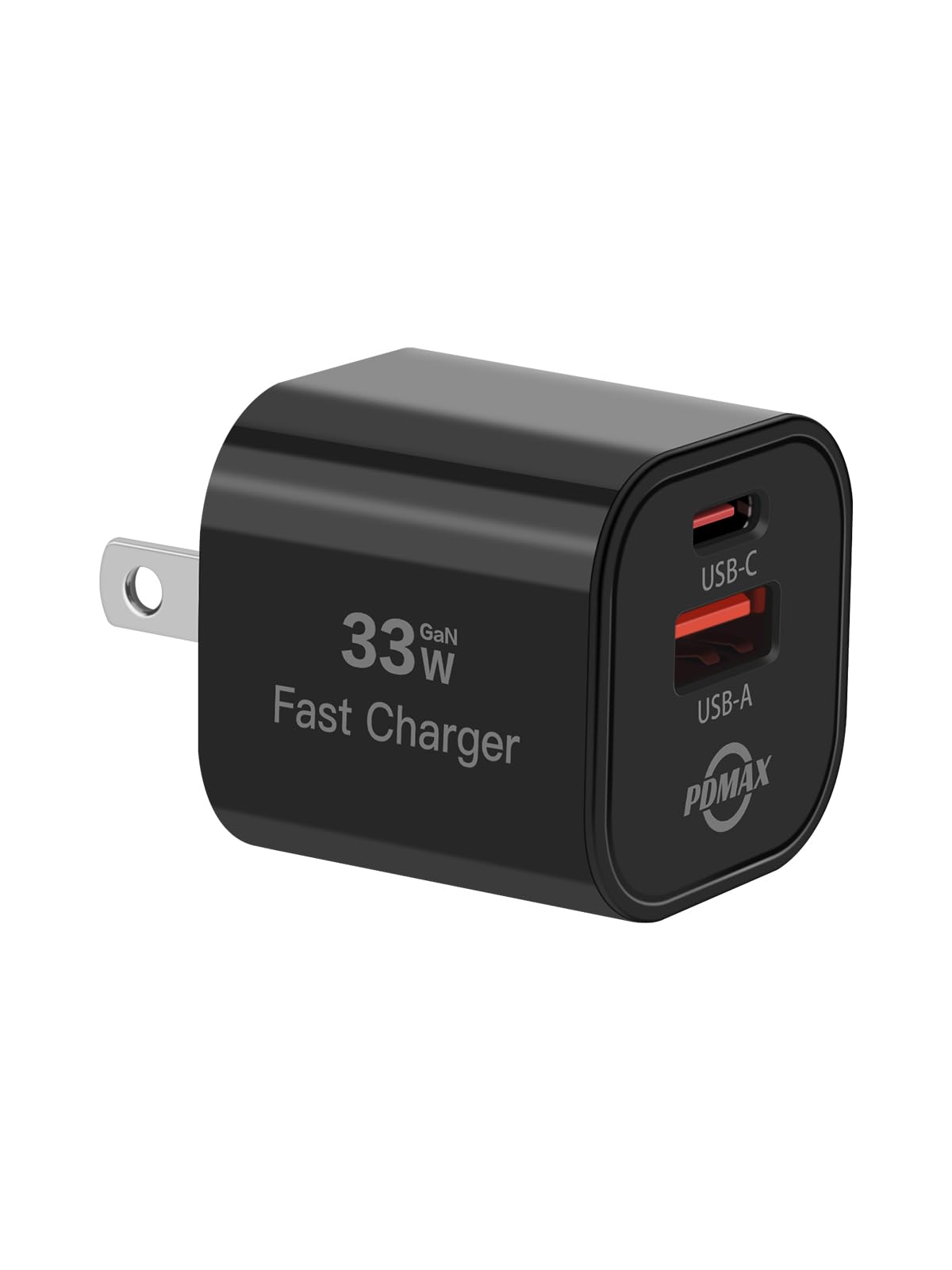 PDMAX 33W Dual Port USB C Charger Block - Fast Charging USB-C & USB-A Wall Adapter with PPS Technology | ETL Certified | Compatible with iPhone 16/15/14 Pro Max, Samsung Galaxy S23/S22, Google Pixel 8/7, iPad Pro | Perfect for Travel, Office & Home Use