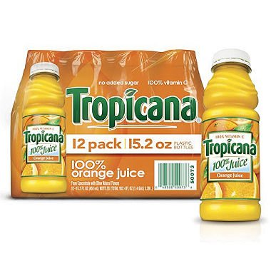 Tropicana 100% Pure Premium Orange Juice - 6 Pack (12/15.2 oz Bottles) | Fresh Breakfast Drink, Healthy Vitamin C Source, Perfect for Family Meals & Office Snacks