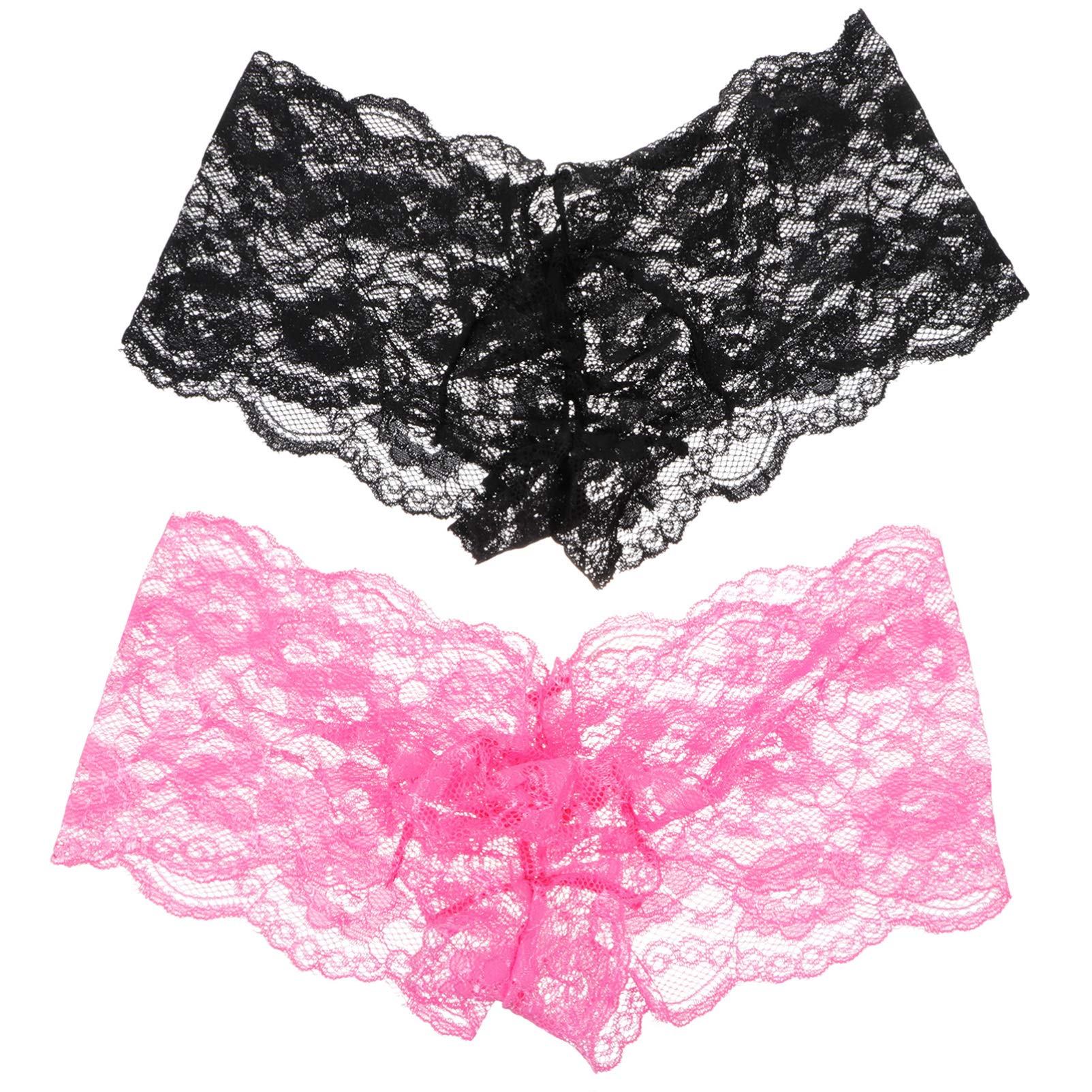 Kesyoo Men's Lace Thong Underwear - 2 Pack Sexy Bikini Briefs for Men, Comfortable Male Underwear for Daily Wear, Sleepwear & Intimate Moments