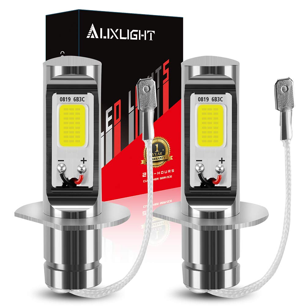 AUXLIGHT H1 LED Fog Light Bulbs 6000K Xenon White - Super Bright High Power COB Chips, DRL Daytime Running Lights - Direct Replacement for Cars, Trucks, SUVs (Not for Headlights) - Perfect for Night Driving, Off-Road Adventures & Foggy Conditions (Pack of 2)