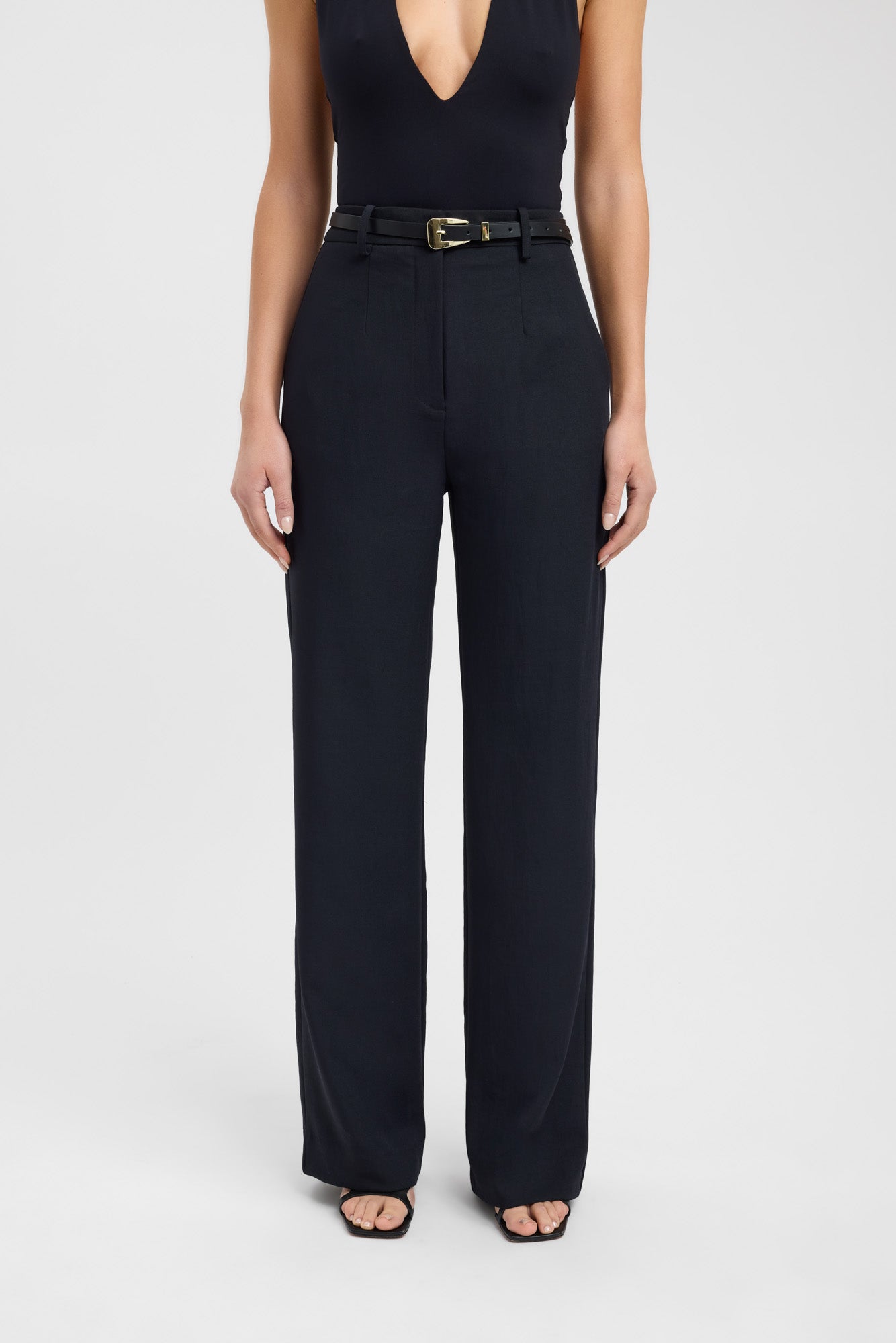 Ariel Women's Straight Leg Pants - High Waist Comfortable Stretch Trousers for Office Work & Casual Wear