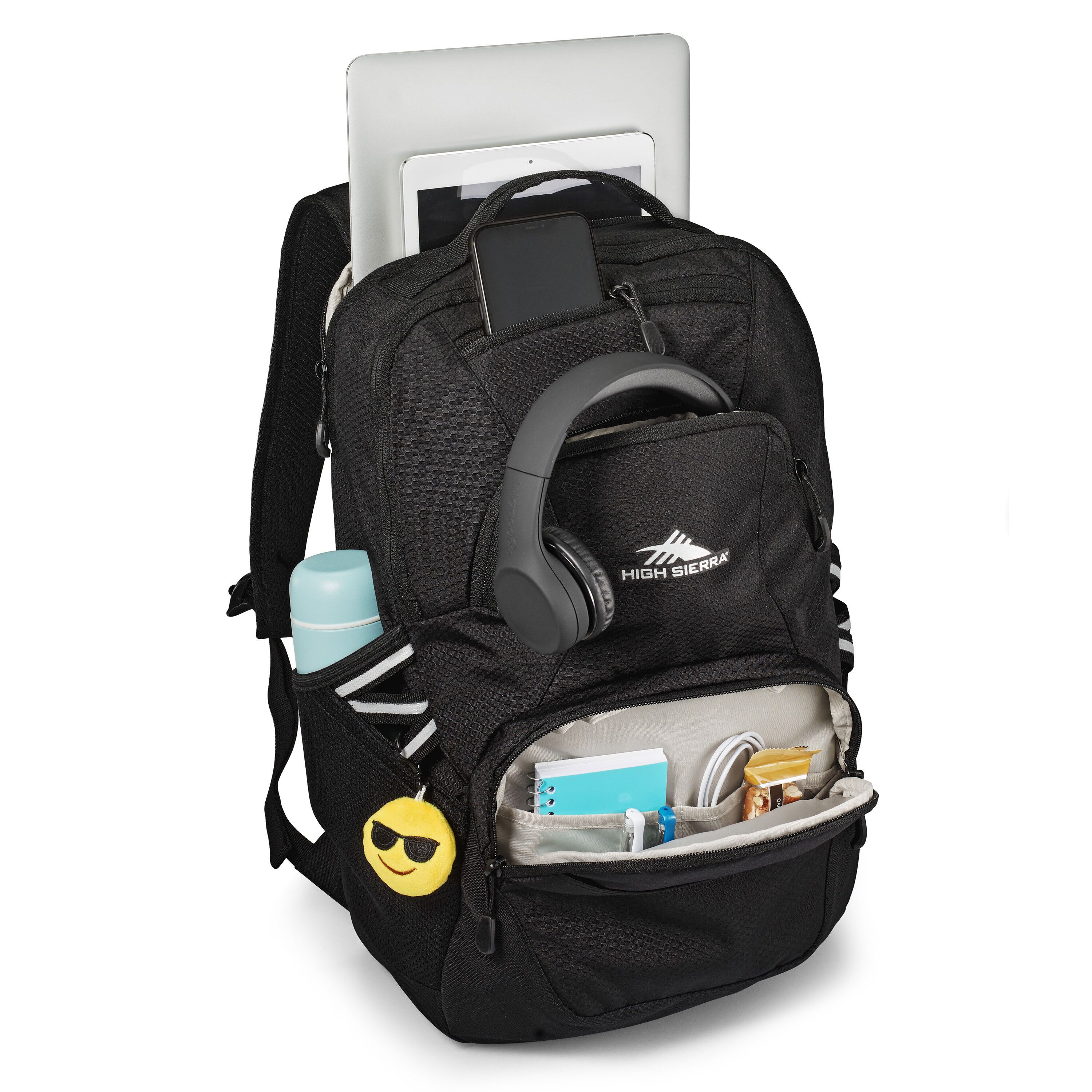 High Sierra Swoop SG Backpack - Durable Water-Resistant Laptop Backpack for Men & Women - Perfect for School, Work, Travel & Outdoor Adventures (Black)