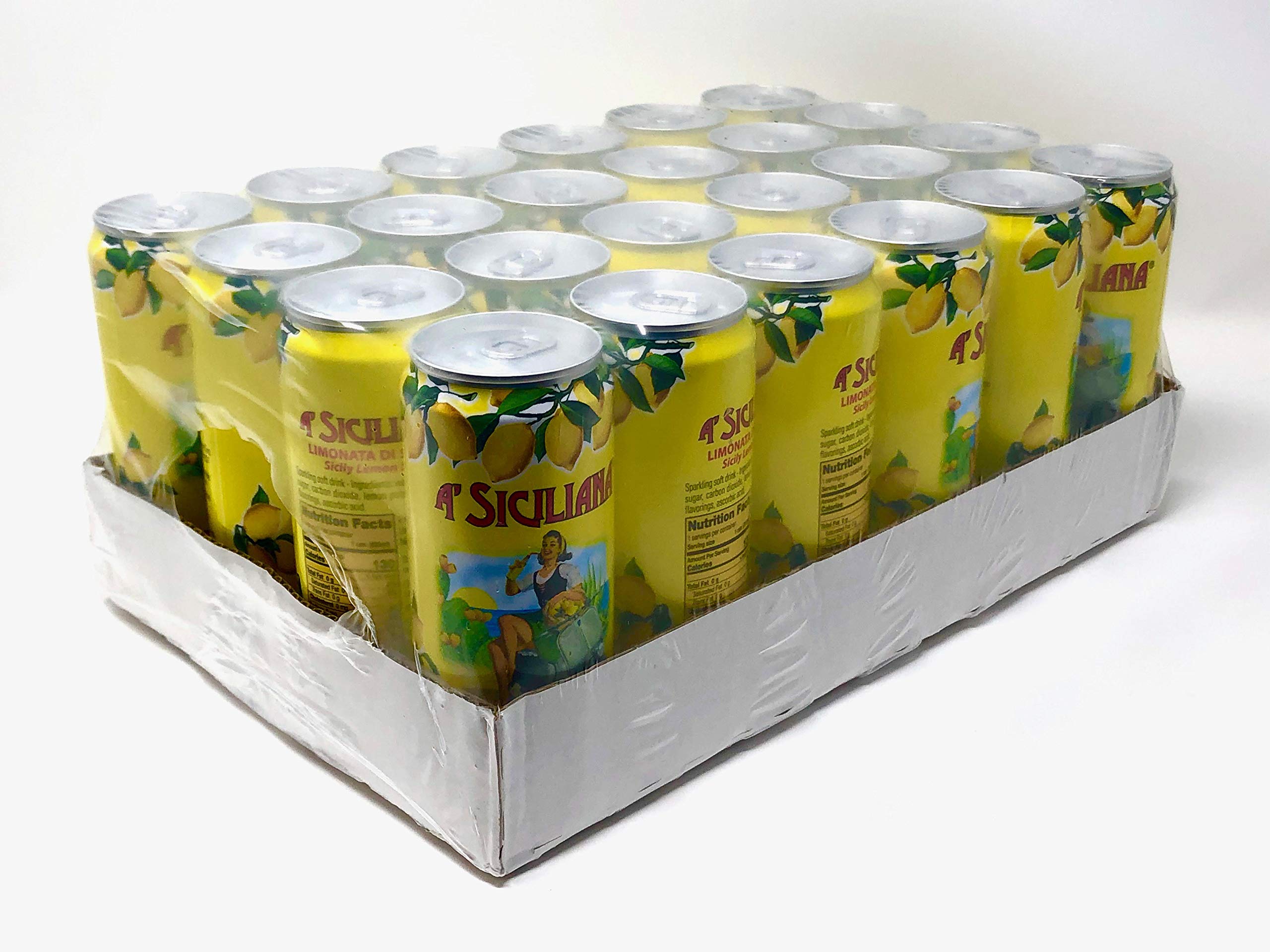 Authentic Sicilian Sparkling Beverage - Refreshing Italian Citrus Soda, Imported Limonata 24-Pack (11.15 Fl Oz Cans) | Perfect for Parties, Picnics & Summer Refreshment