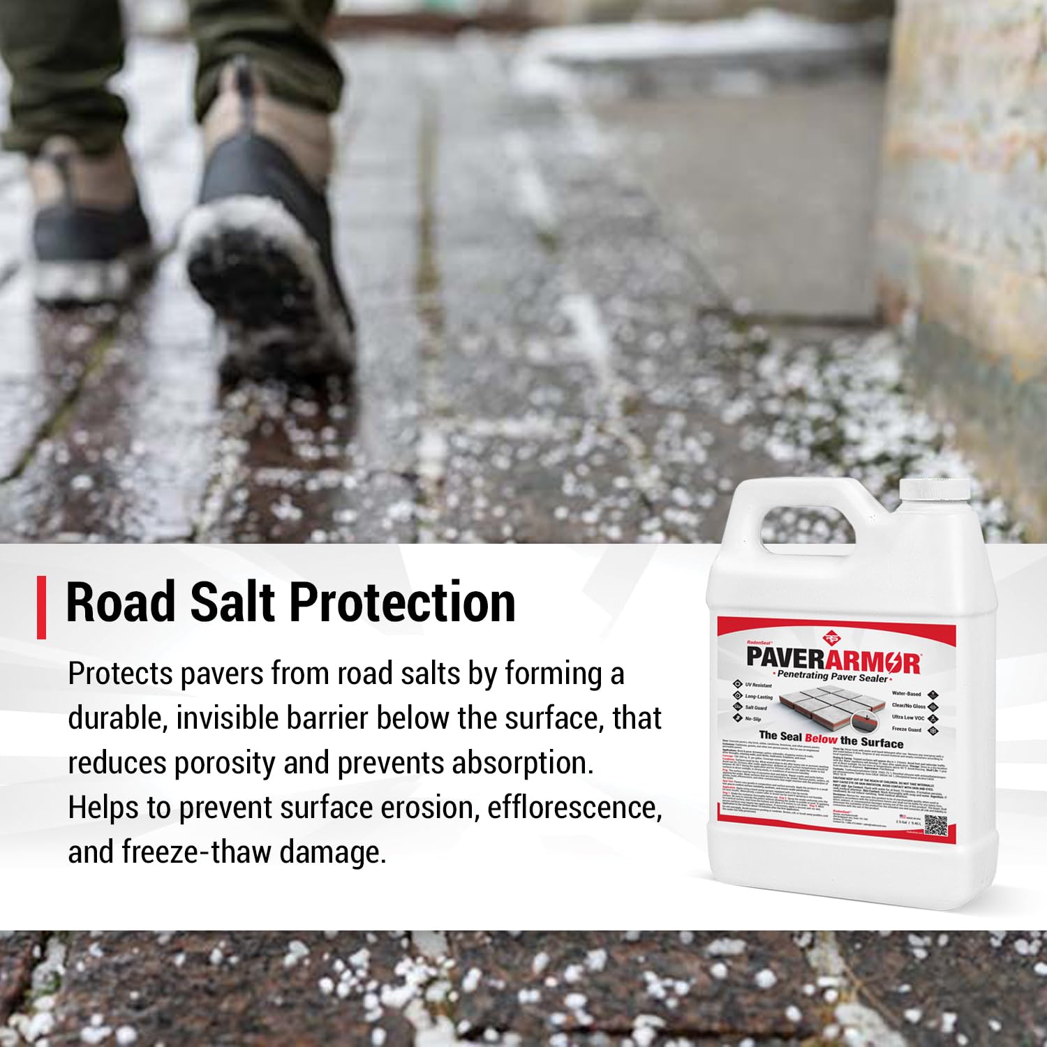 PaverArmor Penetrating Paver Sealer (2.5 Gallons) - Protect & Preserve Concrete, Brick, Natural Stone Pavers - Non-Slip, Matte Finish - Ideal for Driveways, Patios & Walkways
