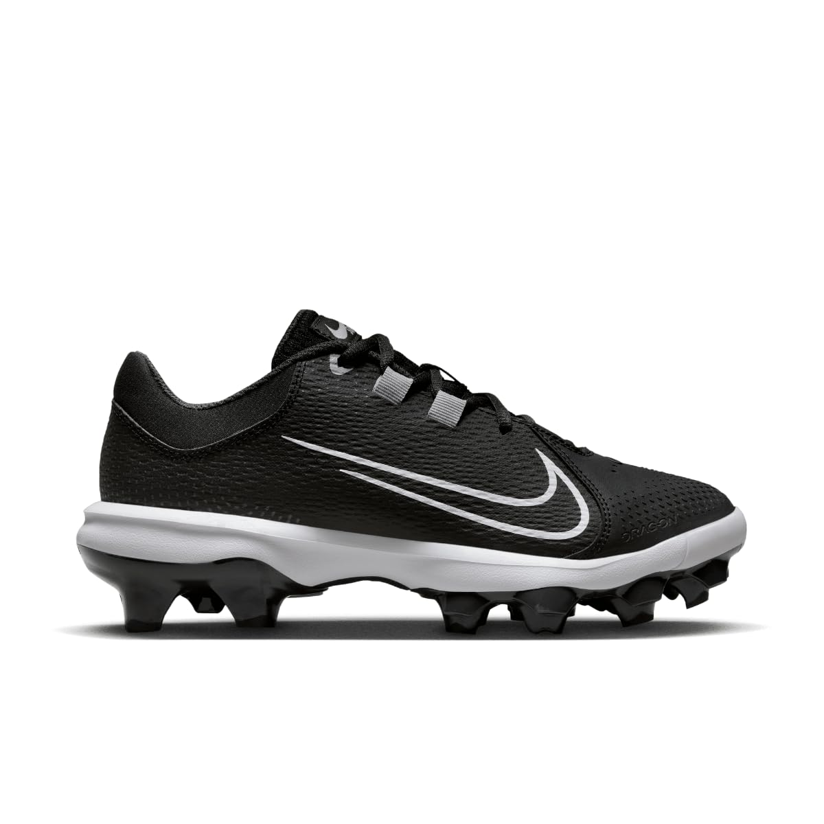 Nike Women's Hyperdiamond 4 Pro Molded Softball Cleats - Black & White - Size 6 | Lightweight & Durable for Fastpitch Softball Games & Practices