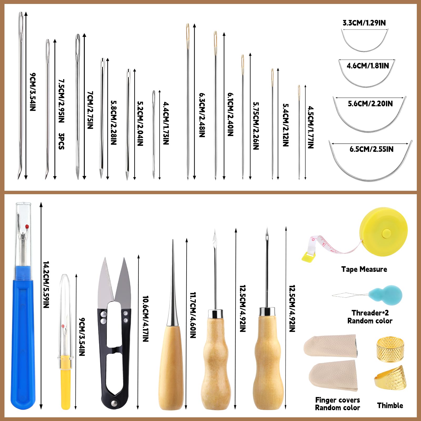 Morfen 71-Piece Leather & Upholstery Repair Kit - Professional Sewing Tools with Stitching Needles, 3 Awls & Durable Thread - Perfect for Car Seats, Sofas, Furniture & DIY Craft Projects