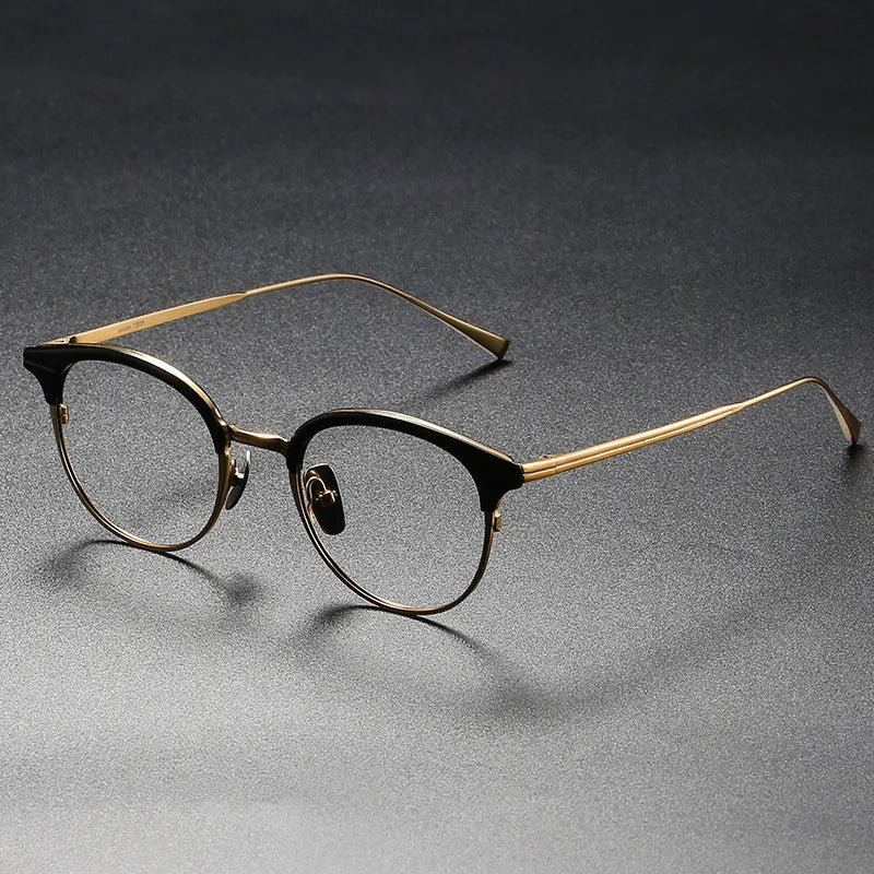Stylish Aimee Unisex Full Rim Oval Square Titanium Acetate Eyeglasses 51212 - Lightweight & Durable Frames for Work, Reading & Everyday Wear