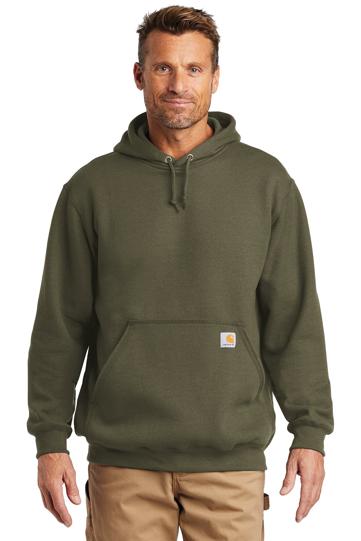 Carhartt Customized Midweight Hoodie for Men & Women - Moss Green Pullover Sweatshirt for Work, Outdoor & Casual Wear