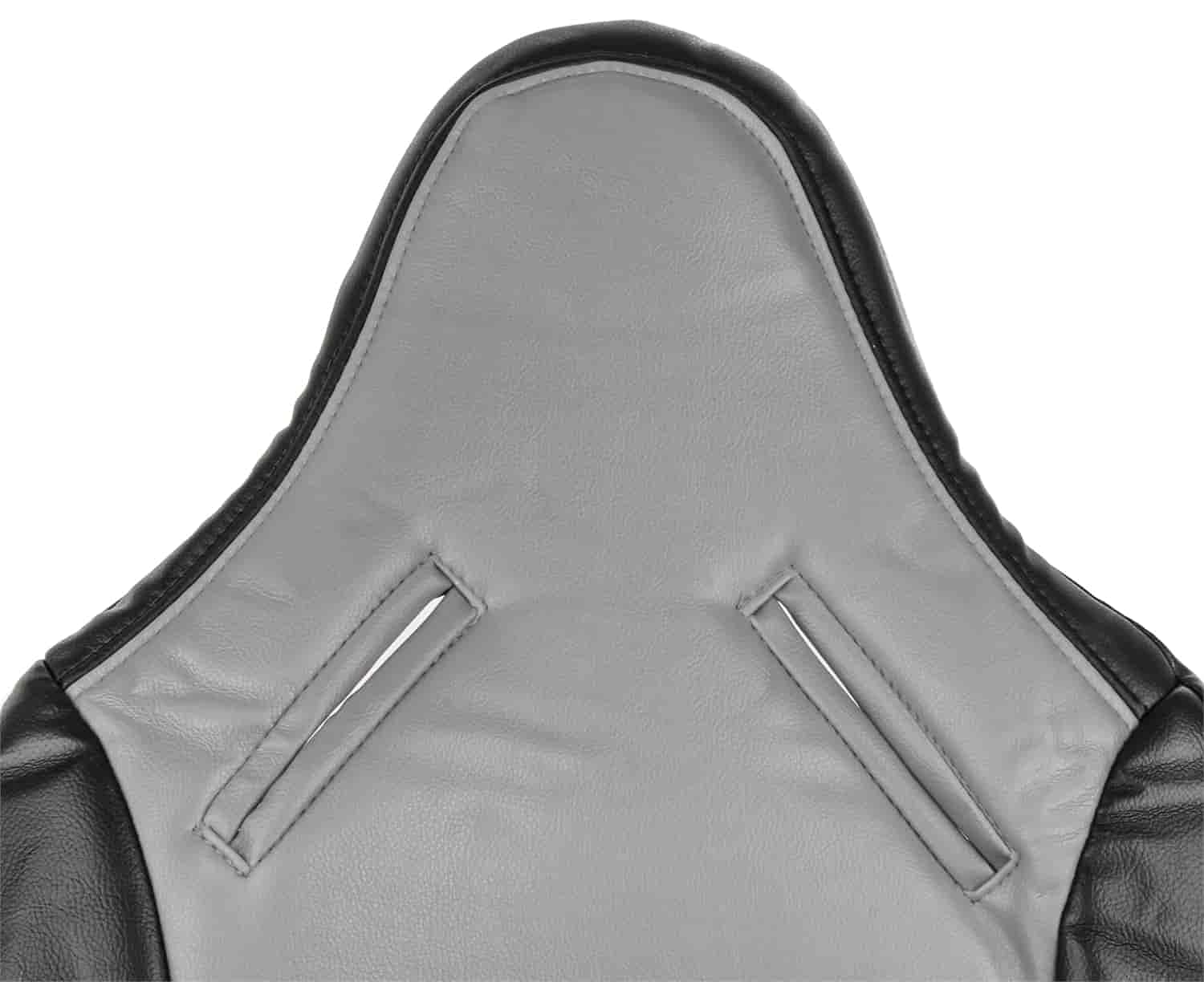 JEGS Pro High Back II Vinyl Seat Cover - Gray with Black Trim | Universal Fit for Cars, Trucks & SUVs | Easy Installation with Male Snaps | Durable Protection for Racing, Off-Road & Daily Driving