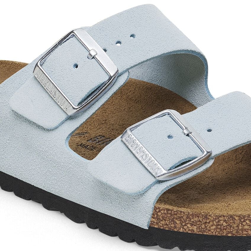 Birkenstock Arizona Soft Suede Leather Sandals in Baby Blue - Comfortable & Stylish for Women, Men - Perfect for Casual Wear, Beach, and Summer Outfits