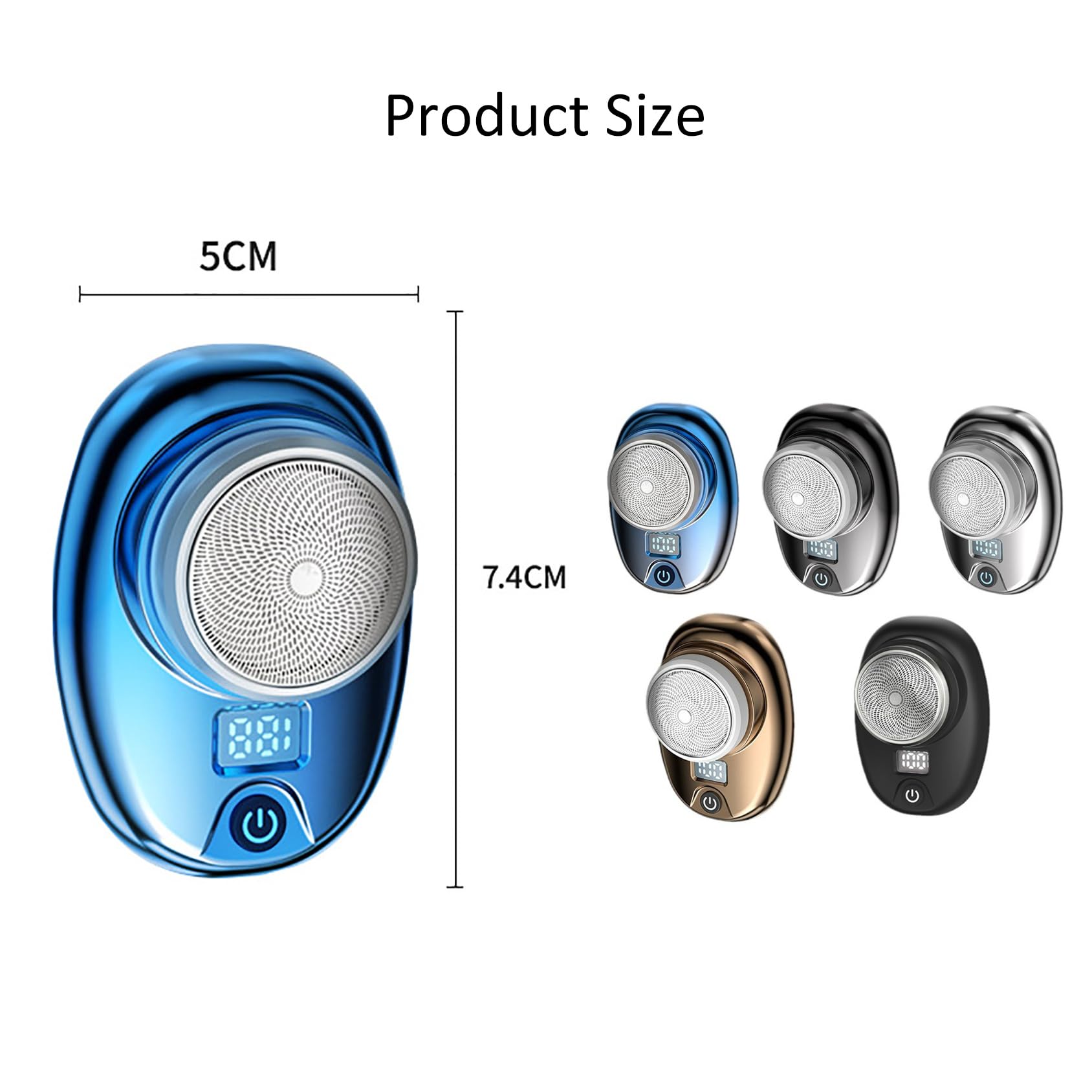 Mini Portable Electric Shaver for Men - USB Rechargeable Travel Shaver with Dual Blades - Silver | Perfect for Home, Office & Travel Grooming