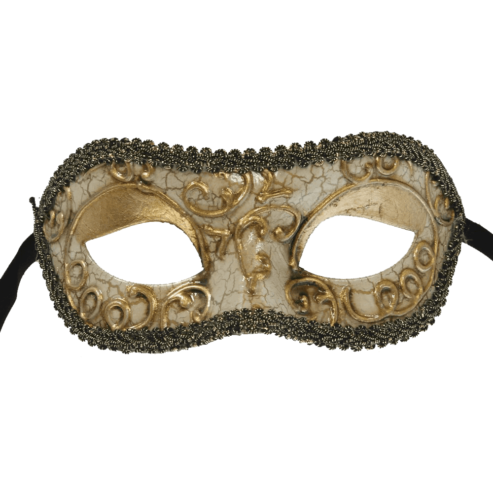 Handcrafted Venetian Party Mask with Aged Finish - Elegant Masquerade Ball Accessory for Halloween, Carnival & Costume Parties